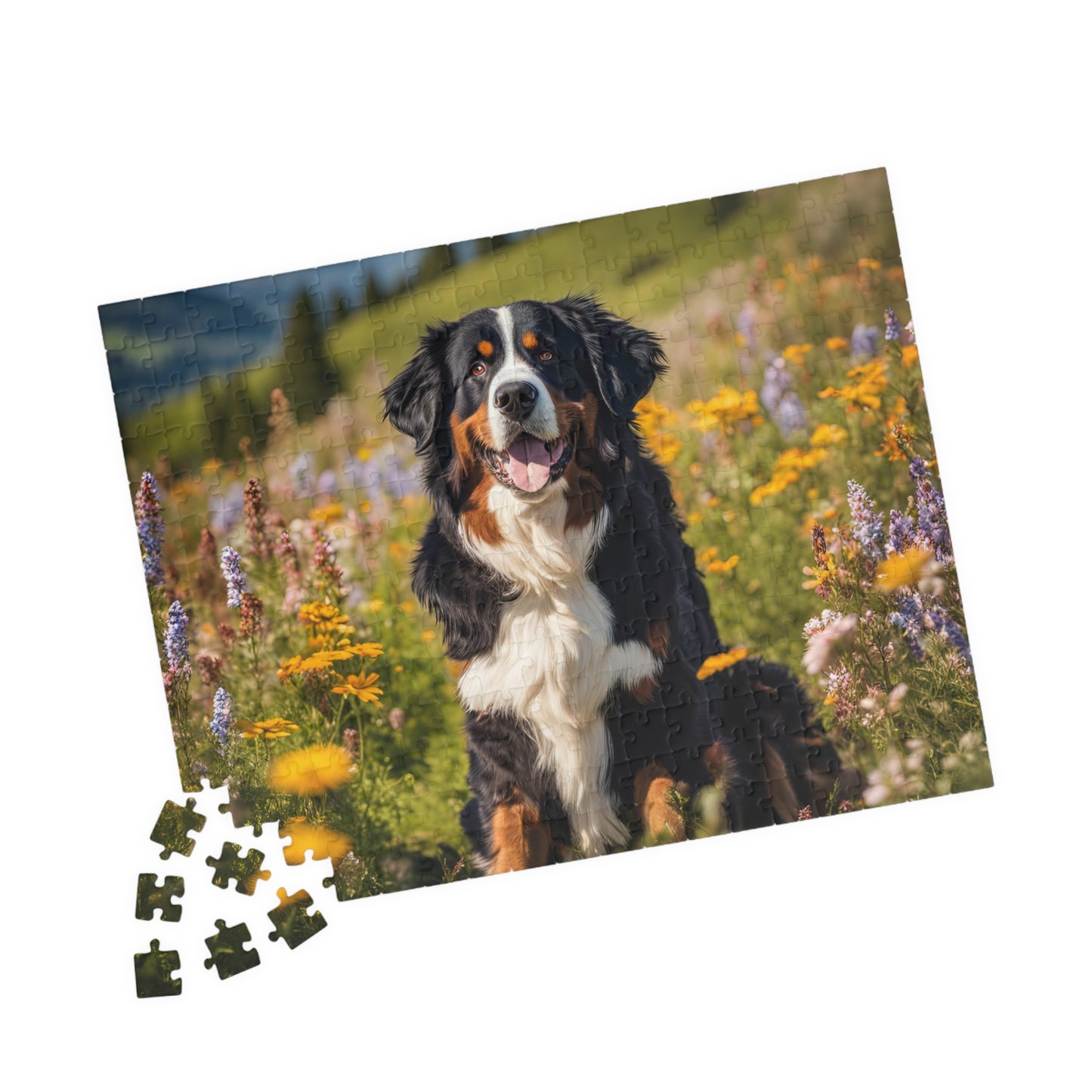 Blissful Bernese Mountain Dog Lover's Puzzle, Great Gift for Pet Owners, 110-1014 Piece Options