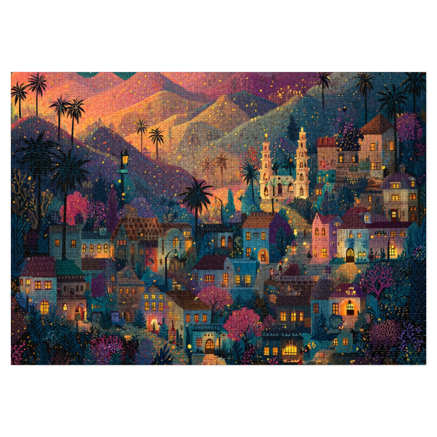 Los Angeles: The Magic of Hollywood Jigsaw Puzzle with Tin