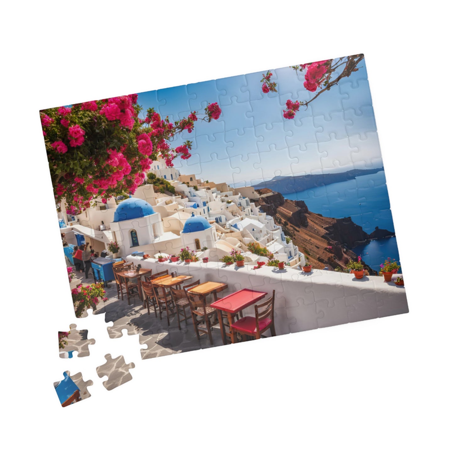 Santorini Scenic Puzzle - 110, 252, 520, 1014-piece, Perfect gift for travel lovers, Home decor, Family game night, Mindfulness activity,