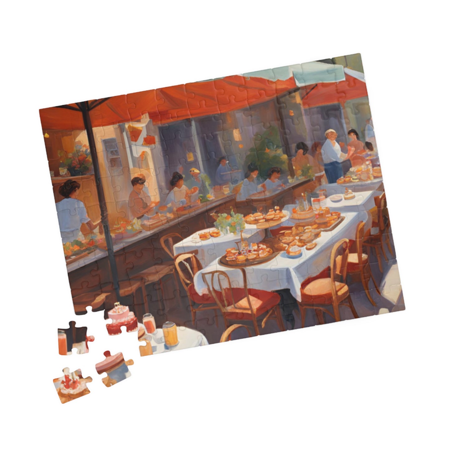 Summer Breeze at the Café: A Sunlit Escape Puzzle - 110, 252, 520, 1014 Pieces