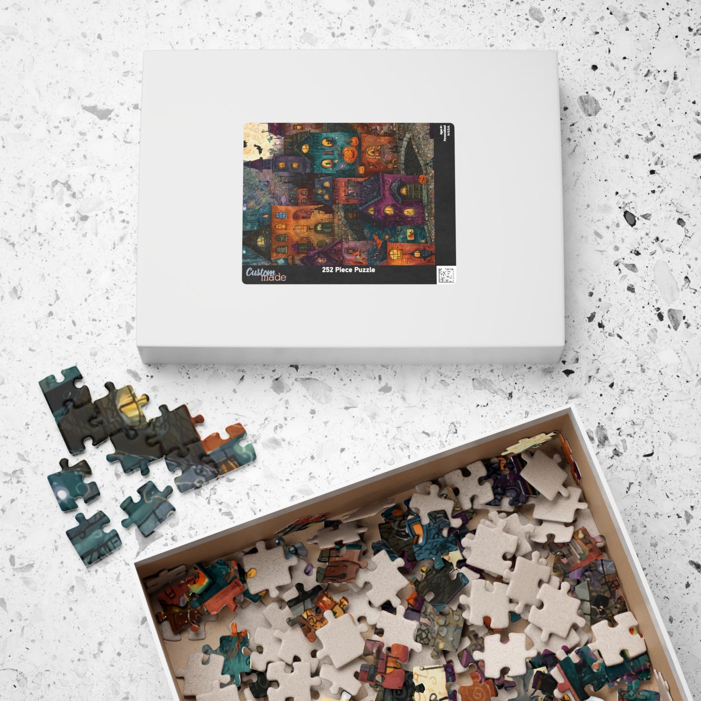 Spookington Village Puzzle Collection, Whimsical & Spooky Halloween Town Jigsaw for Family Fun, Spooky Atmosphere, Halloween Puzzle Gift