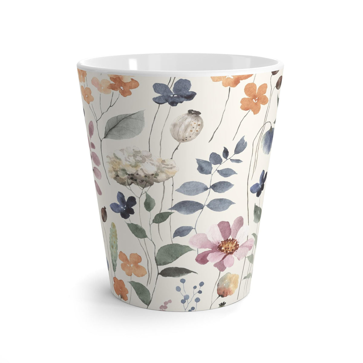 Floral Latte Mug - Elegant Coffee Cup, Gift for Her, Spring Decor, Tea Lover's Essential, Housewarming Gift