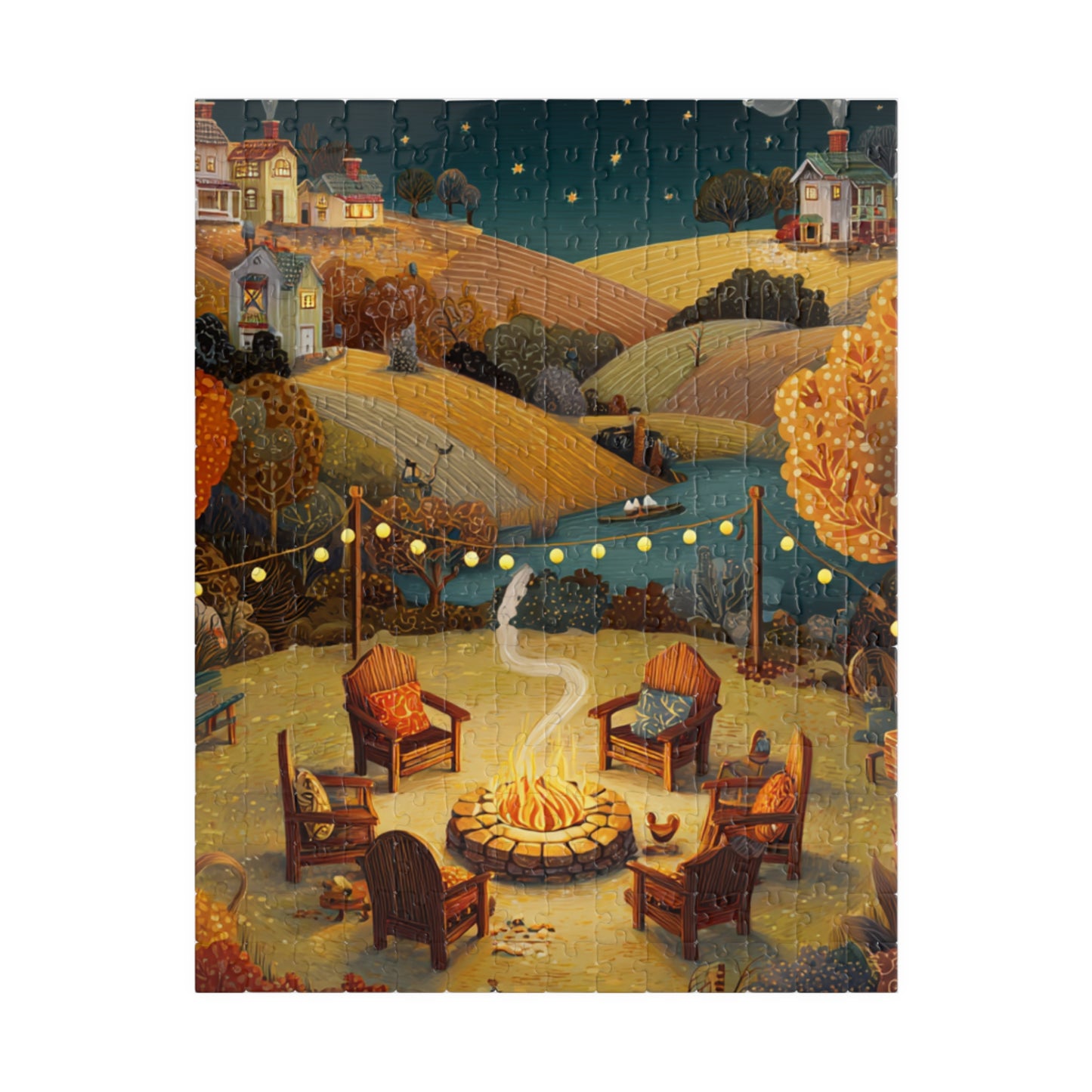 Cozy Campfire Puzzle | Family Game Night | Relaxing Nature Activity | Outdoor Gift for Adults & Teens | Jazz N’ Coffee Puzzles