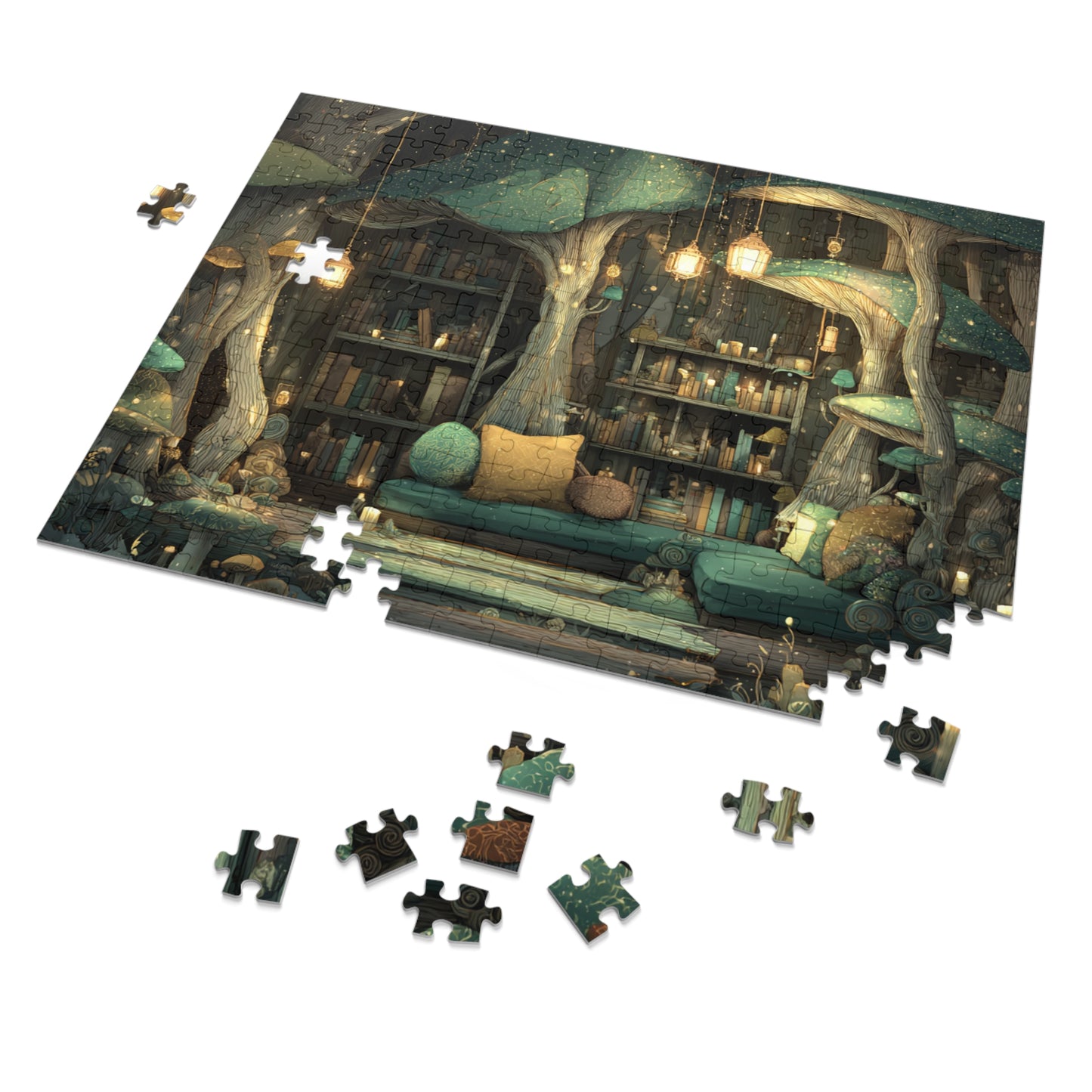 Mystical Mushroom Library Jigsaw Puzzle (with Tin)