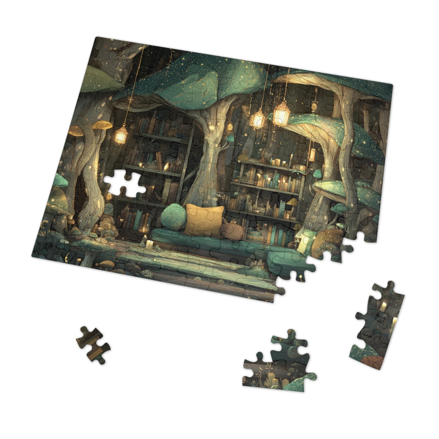 Mystical Mushroom Library Jigsaw Puzzle (with Tin)
