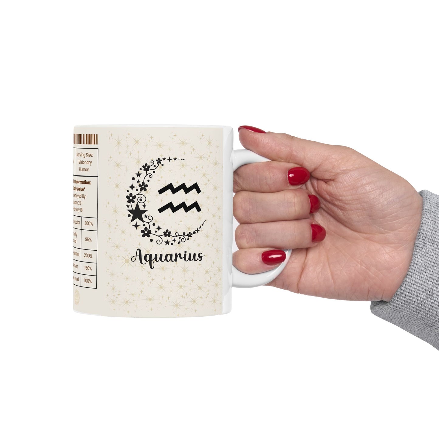 Aquarius Nutrition Facts Mug, Funny Astrology Gift, Horoscope Coffee Cup, 11oz, 15oz Mug, Aquarius Birthday Gift
