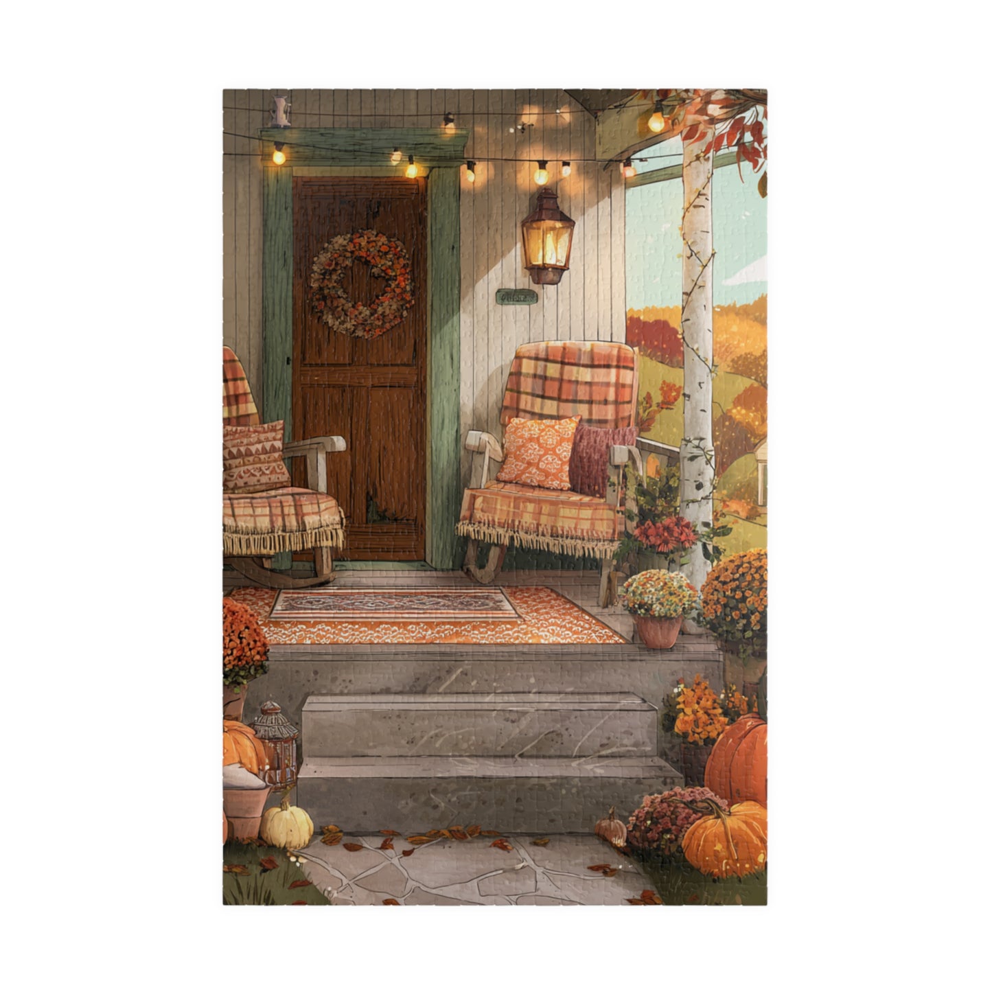 Autumn Porch Puzzle – Cozy Fall Front Porch Jigsaw (110/252/520/1014 pcs)