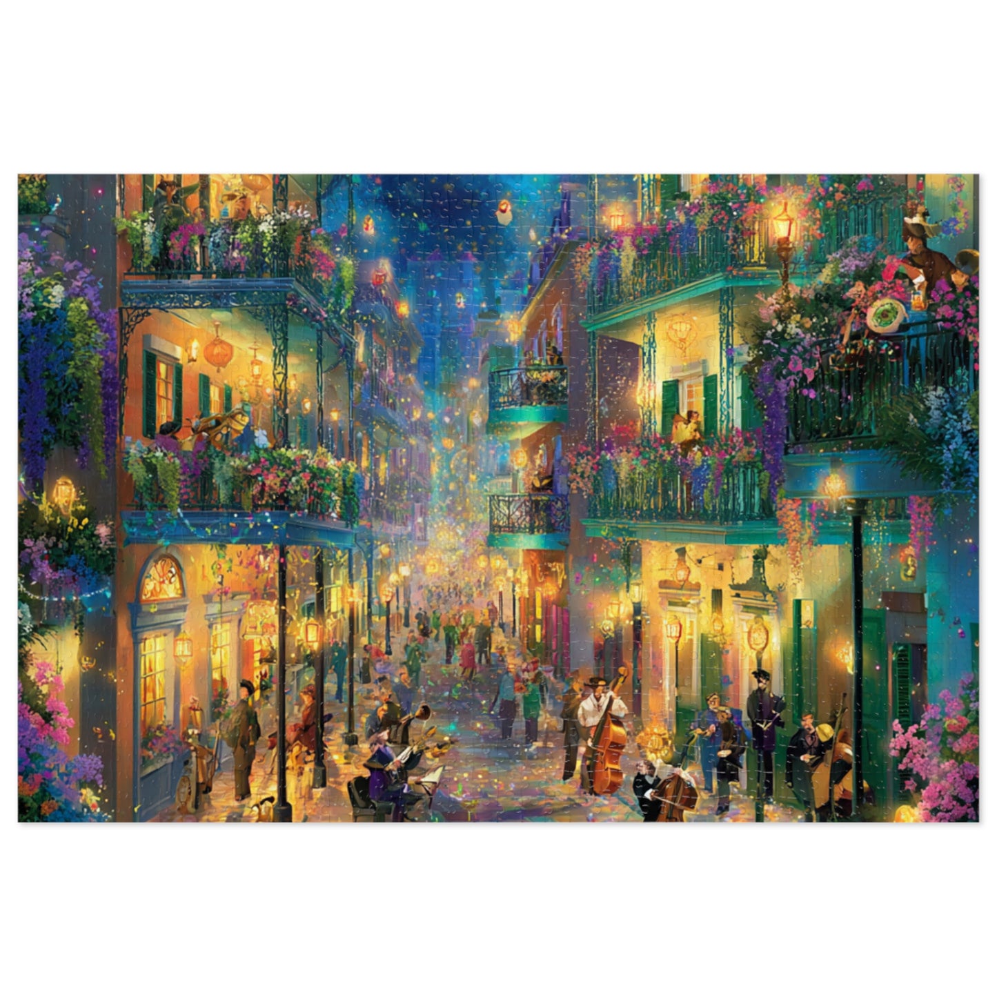 New Orleans Jazz on the Street Jigsaw Puzzle with Tin
