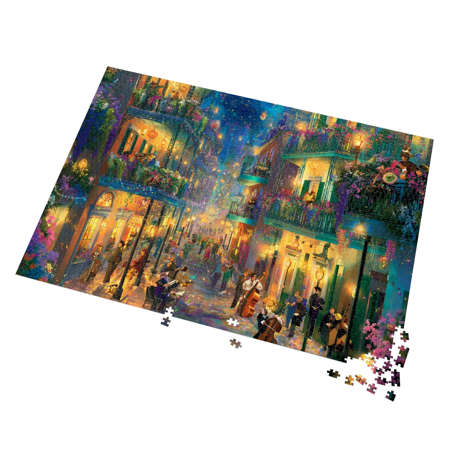 New Orleans Jazz on the Street Jigsaw Puzzle with Tin