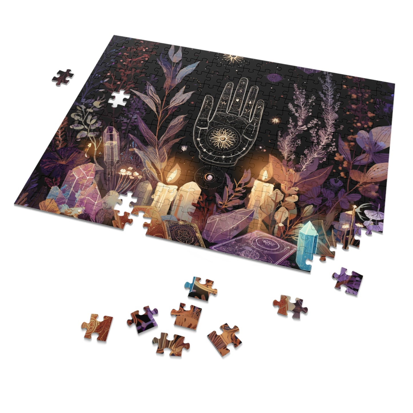Celestial Secrets Puzzle, Astrology, Palm Reading & Crystal Magic Jigsaw Puzzle in a tin, Astrology gift, Mystical Gift