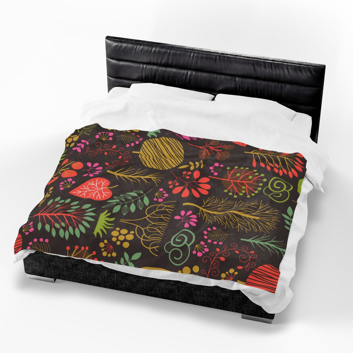Floral Forest Velveteen Plush Blanket