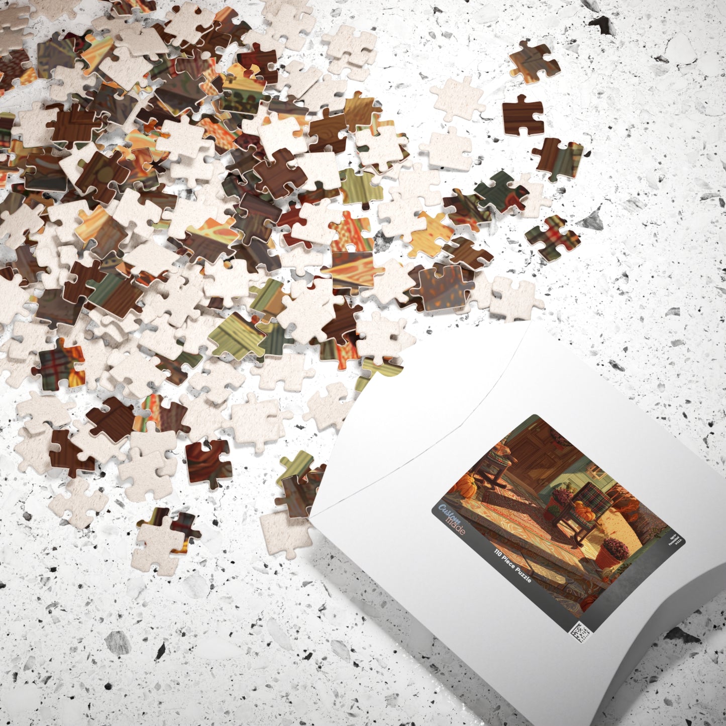 Autumn Porch Scene Jigsaw Puzzle — Cozy Fall Pumpkin Puzzle (110–1014 Pieces)