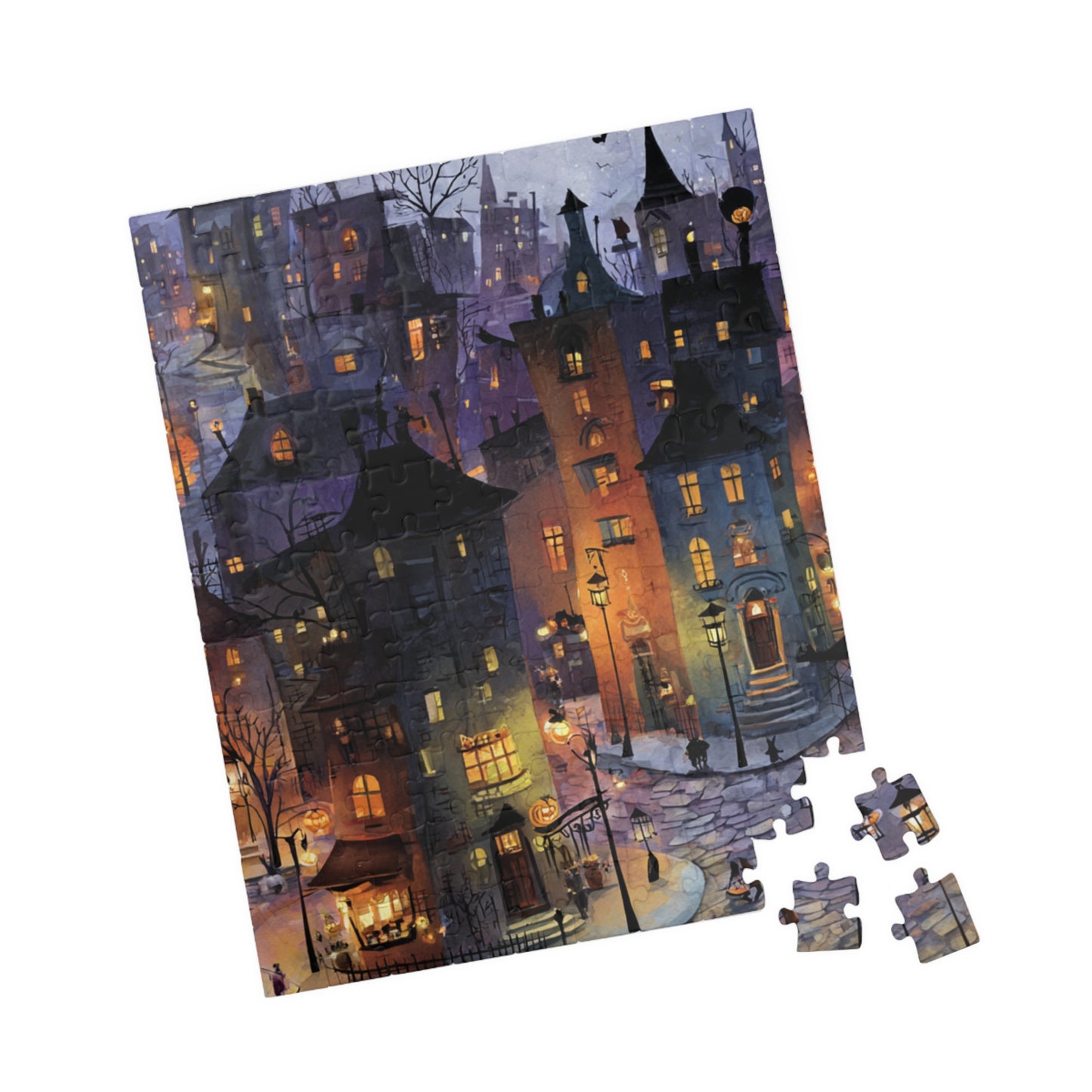 Spookington Village Puzzle Collection, Trick-or-Treaters & Creepy Halloween Village Jigsaw Puzzle, 110 | 252 | 520 | 1014-piece