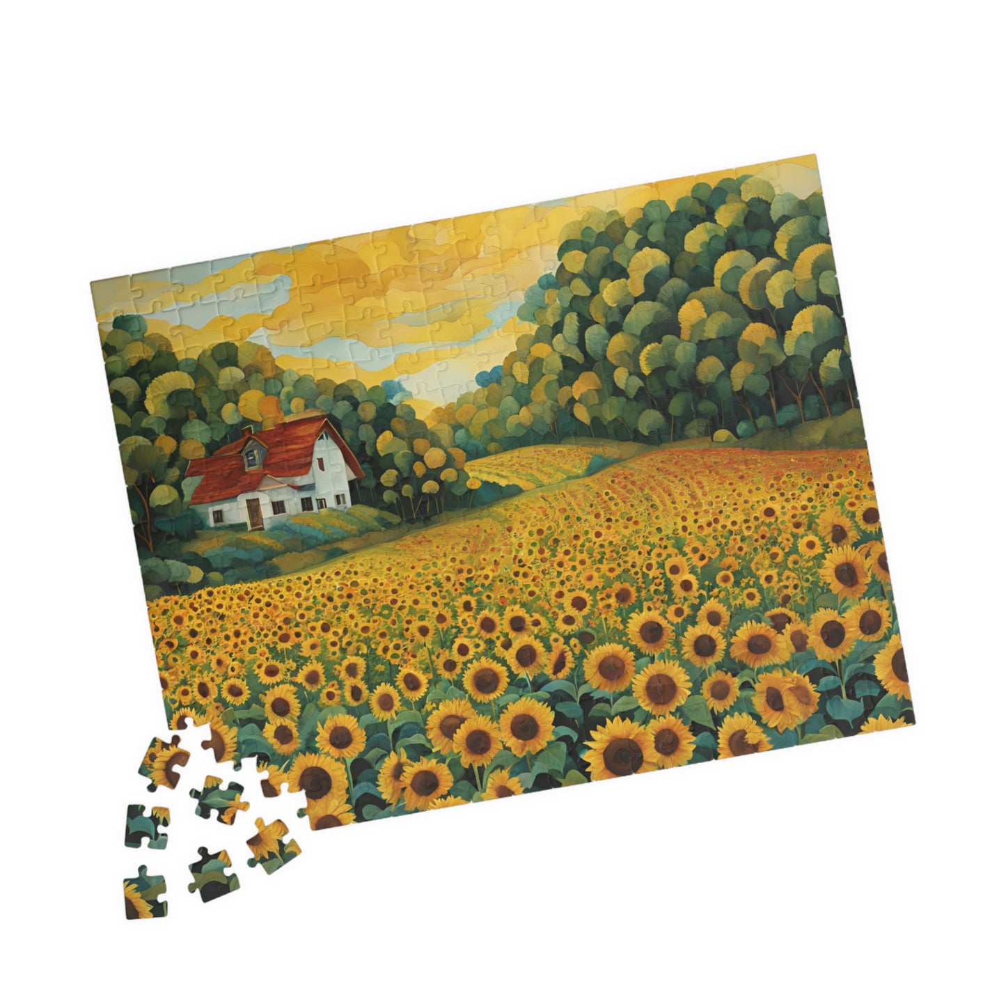Sunflower Serenity A Countryside Escape Puzzle, 110, 252, 520, 1014-piece
