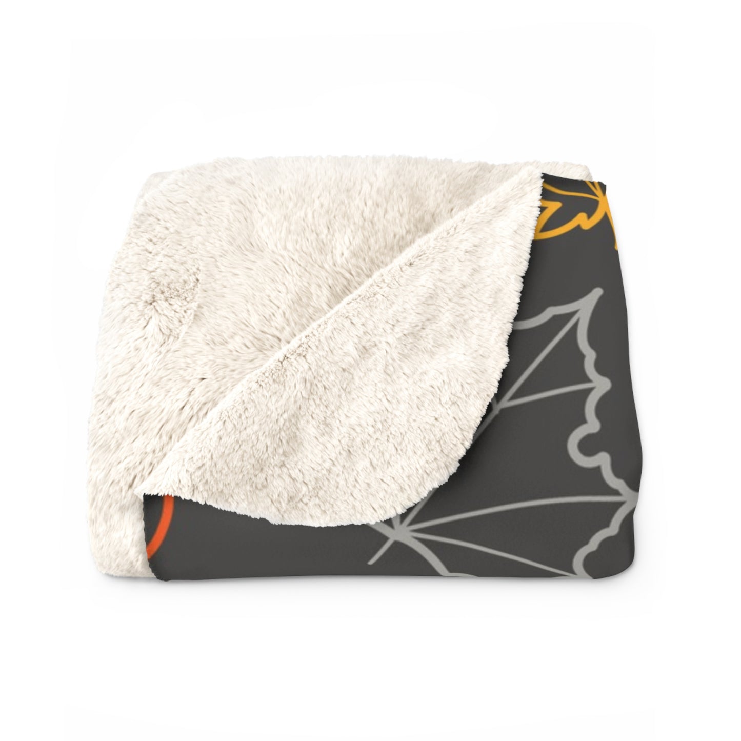 Autumn Leaves Sherpa Blanket — Cozy Fall Throw with Colorful Leaf Pattern