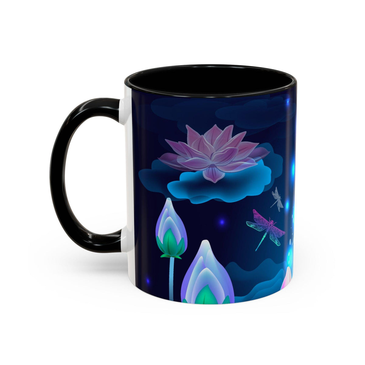 Mystical Floral Dragonfly Coffee Mug | Enchanted Drinkware for Nature Lovers, Gifts for Her, Relaxing Tea Time, Birthday, Mother's Day