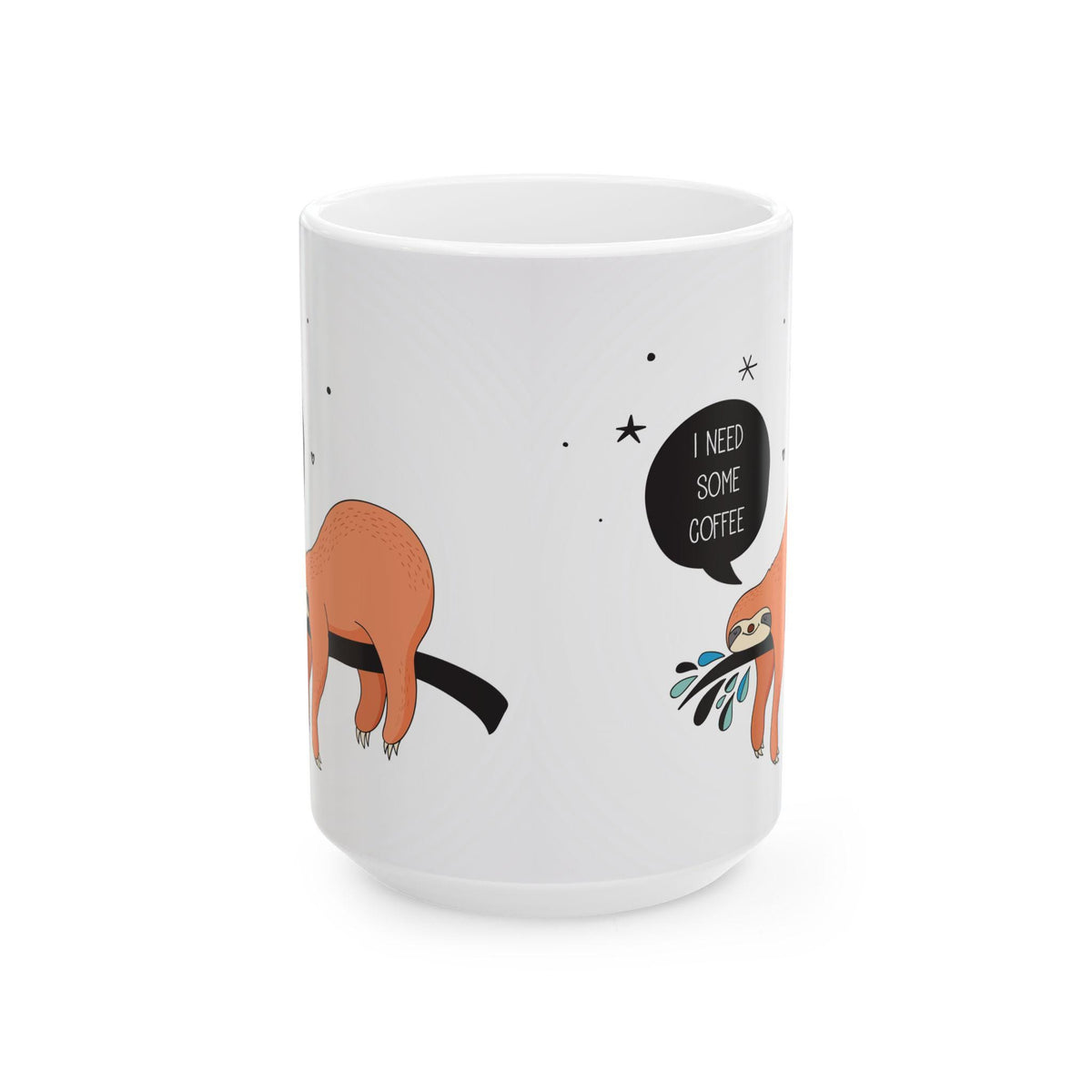 Charming Sloth Mug - Perfect Gift for Coffee Lovers, Cute Animal Gift, Unique Gift for Sloth Lovers. 11oz and 15 oz mugs