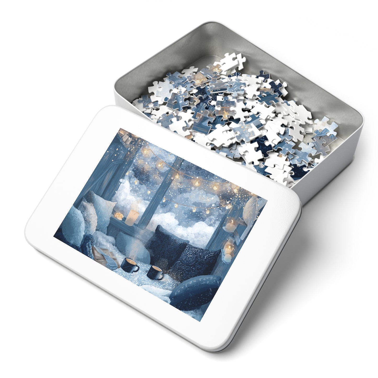 Snowy Window Glow Cozy Winter Night Hygge Jigsaw for Relaxing Evenings & Holiday Gifts