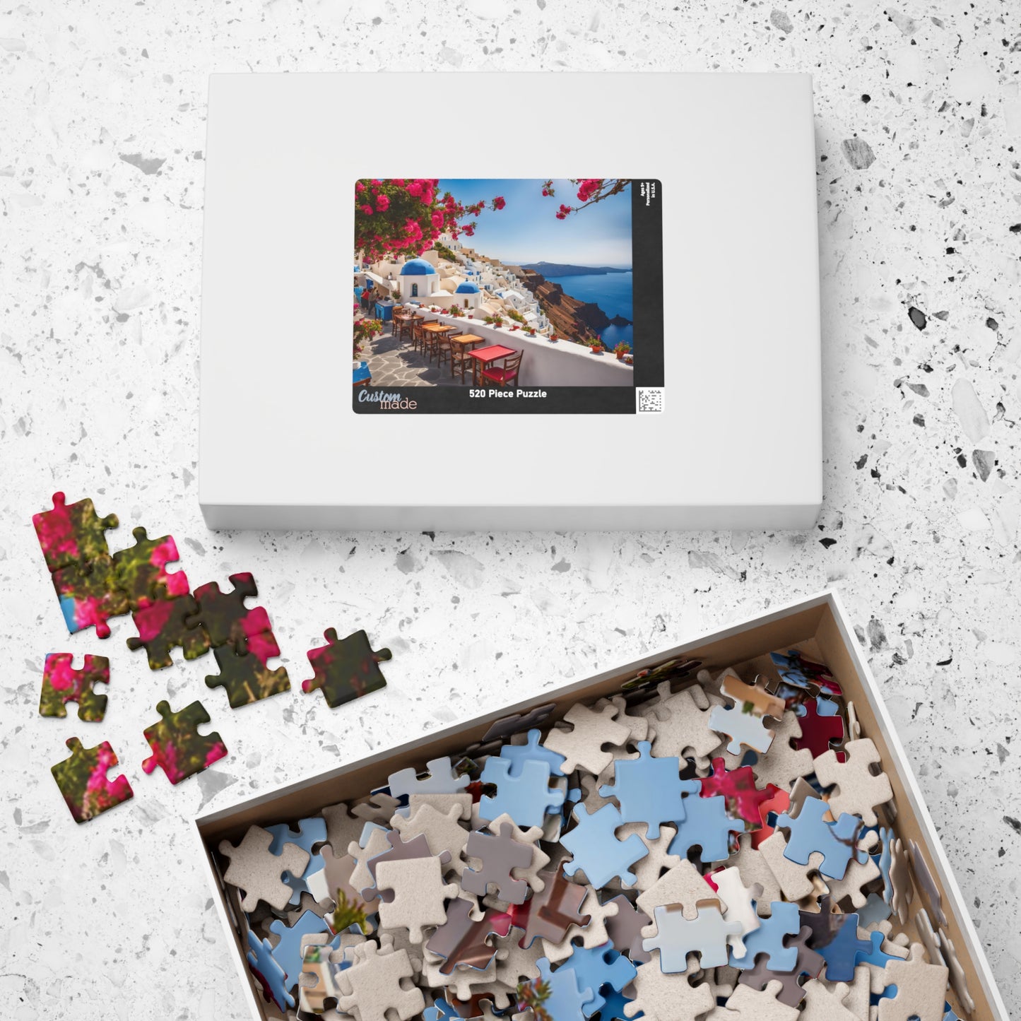 Santorini Scenic Puzzle - 110, 252, 520, 1014-piece, Perfect gift for travel lovers, Home decor, Family game night, Mindfulness activity,
