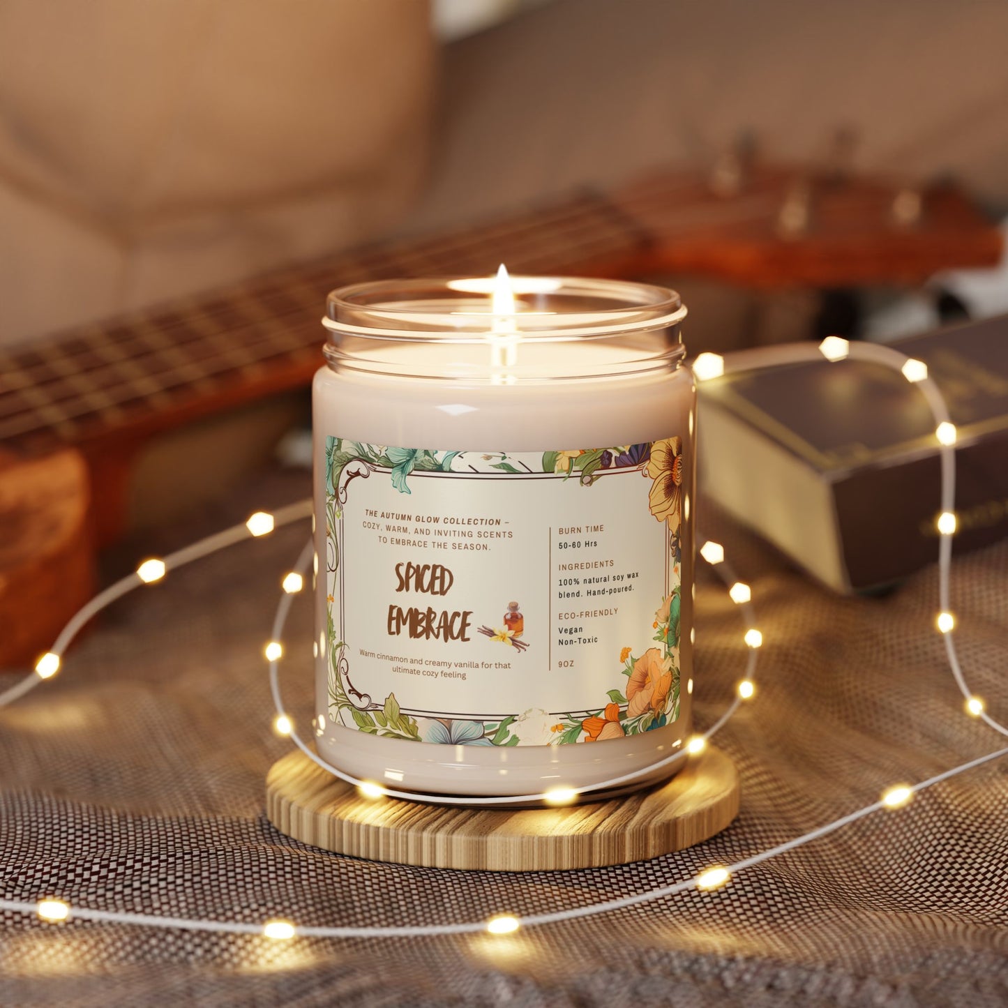 Orchard Kiss Autumn Glow Candle Collection | Cozy Fall Soy Candles | 9oz Jar | Apple Harvest, Cinnamon Vanilla, Clean Cotton | Jazz N’ Coffee Puzzles