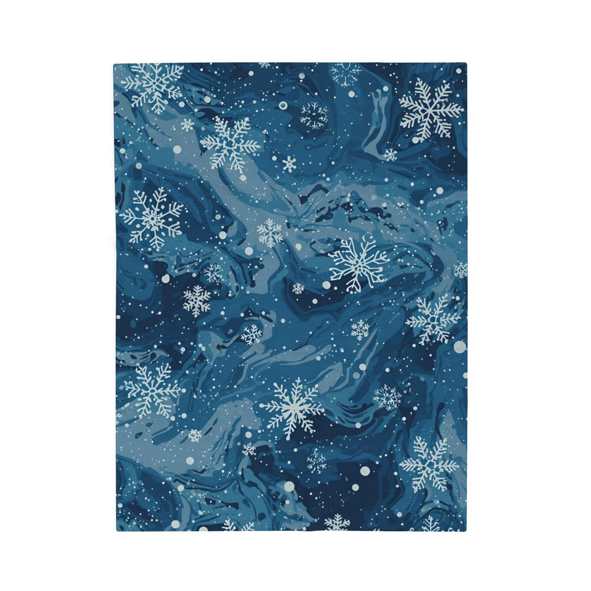 Winter Snowflake Velveteen Plush Blanket | Soft Winter Blanket Gift for Her | Elegant Snowflake Decor | Warm Plush Fleece