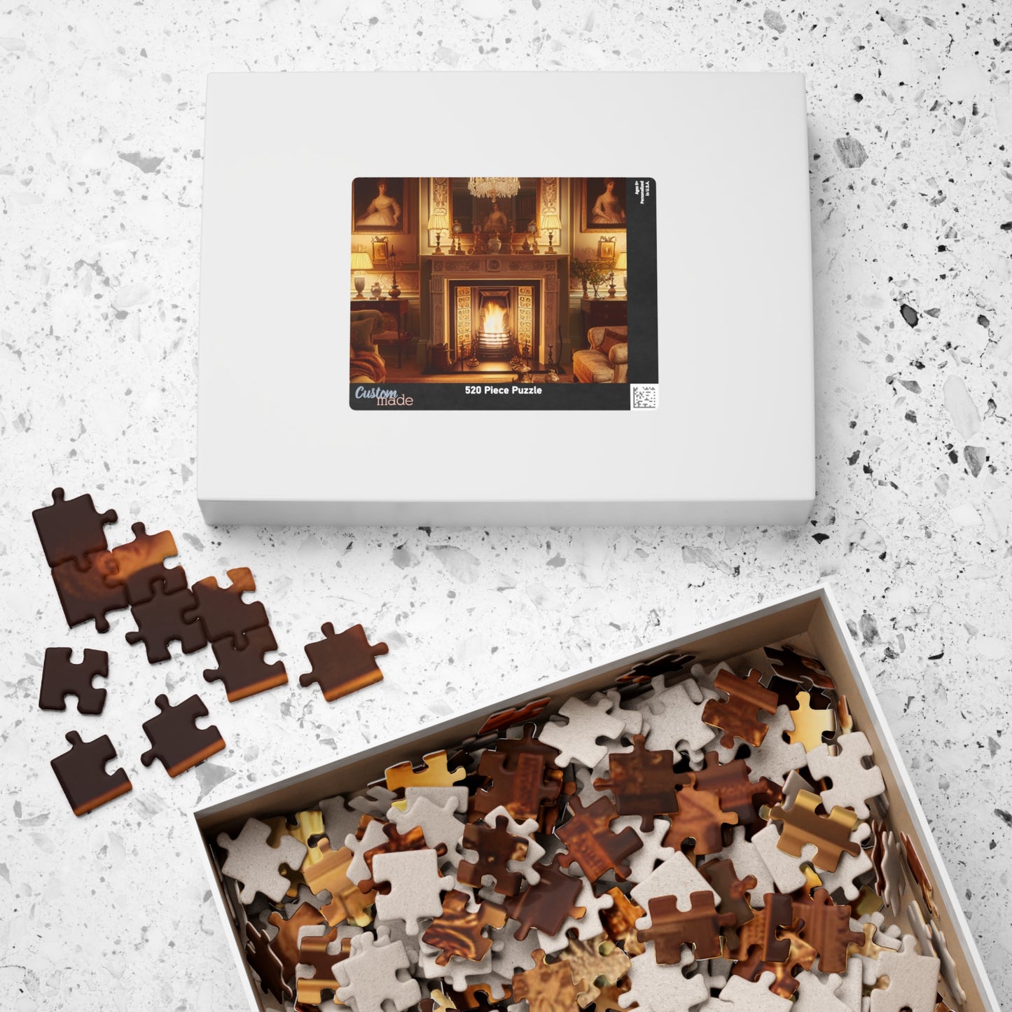 Victorian Elegance Puzzle – Cozy Victorian Living Room with Fireplace, Perfect Fall & Winter Gift