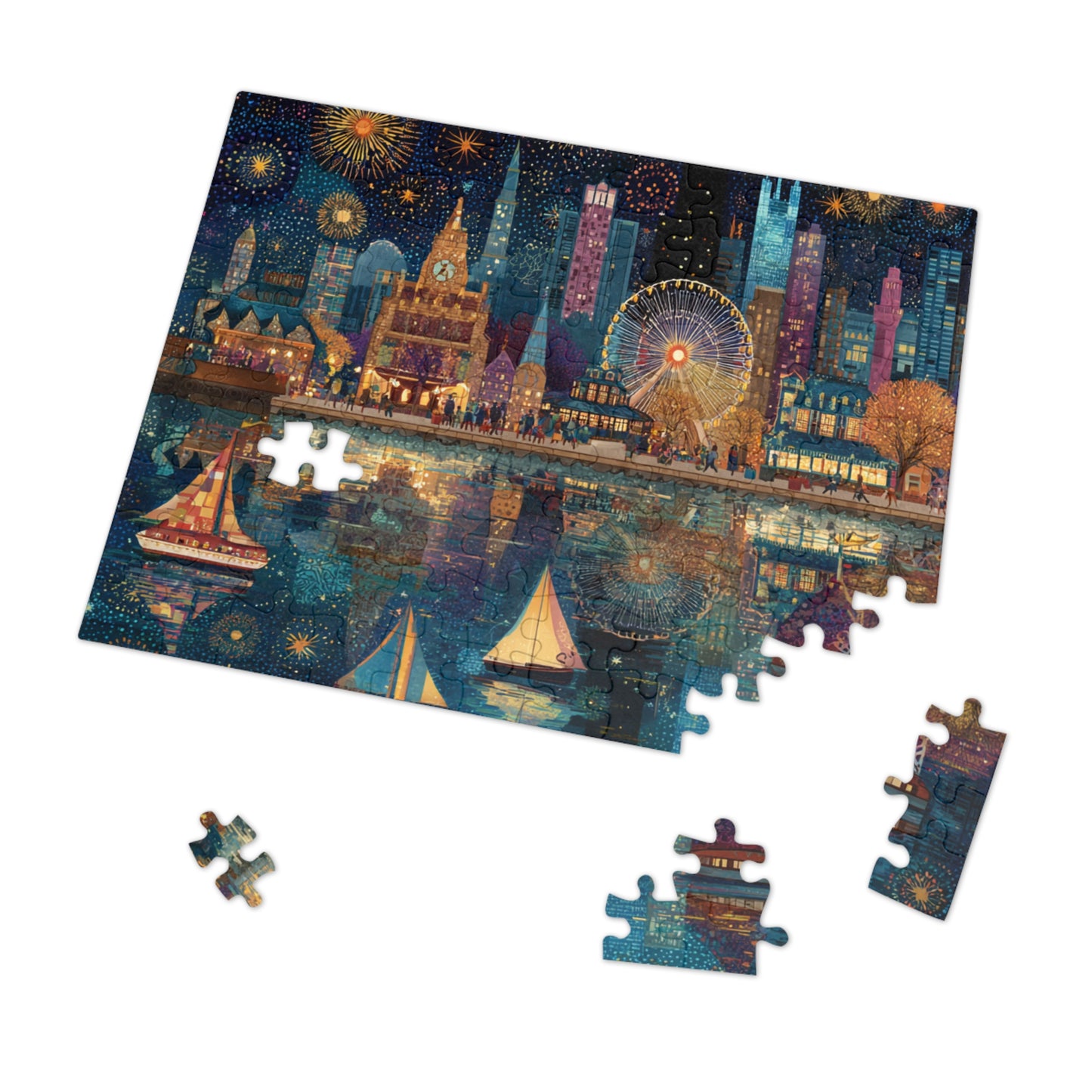 Seattle Skyline Puzzle – A Whimsical Jigsaw Puzzle with Tin