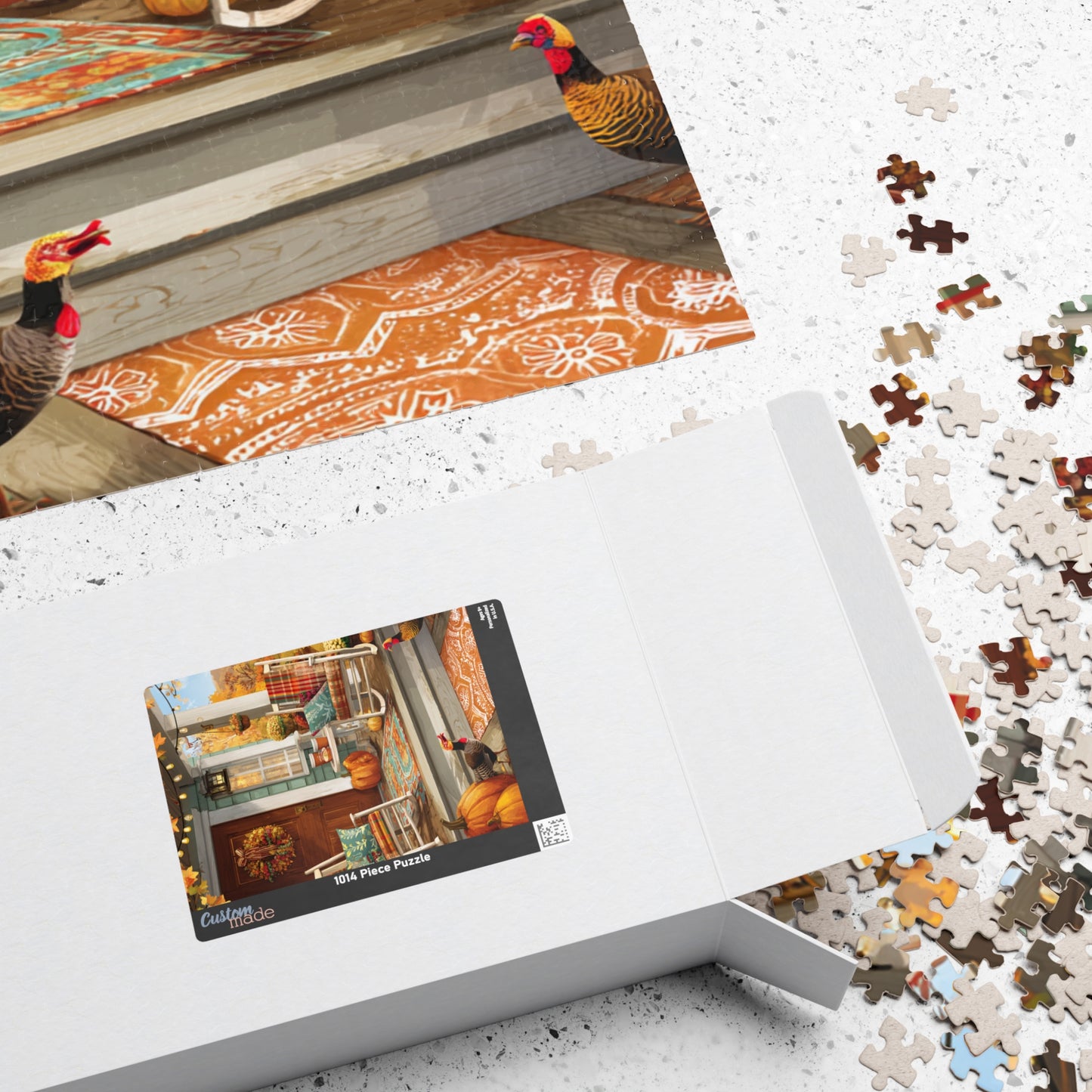 Cozy Autumn Porch Scene Jigsaw Puzzle — Fall Decor Puzzle (110/252/520/1014 pcs)