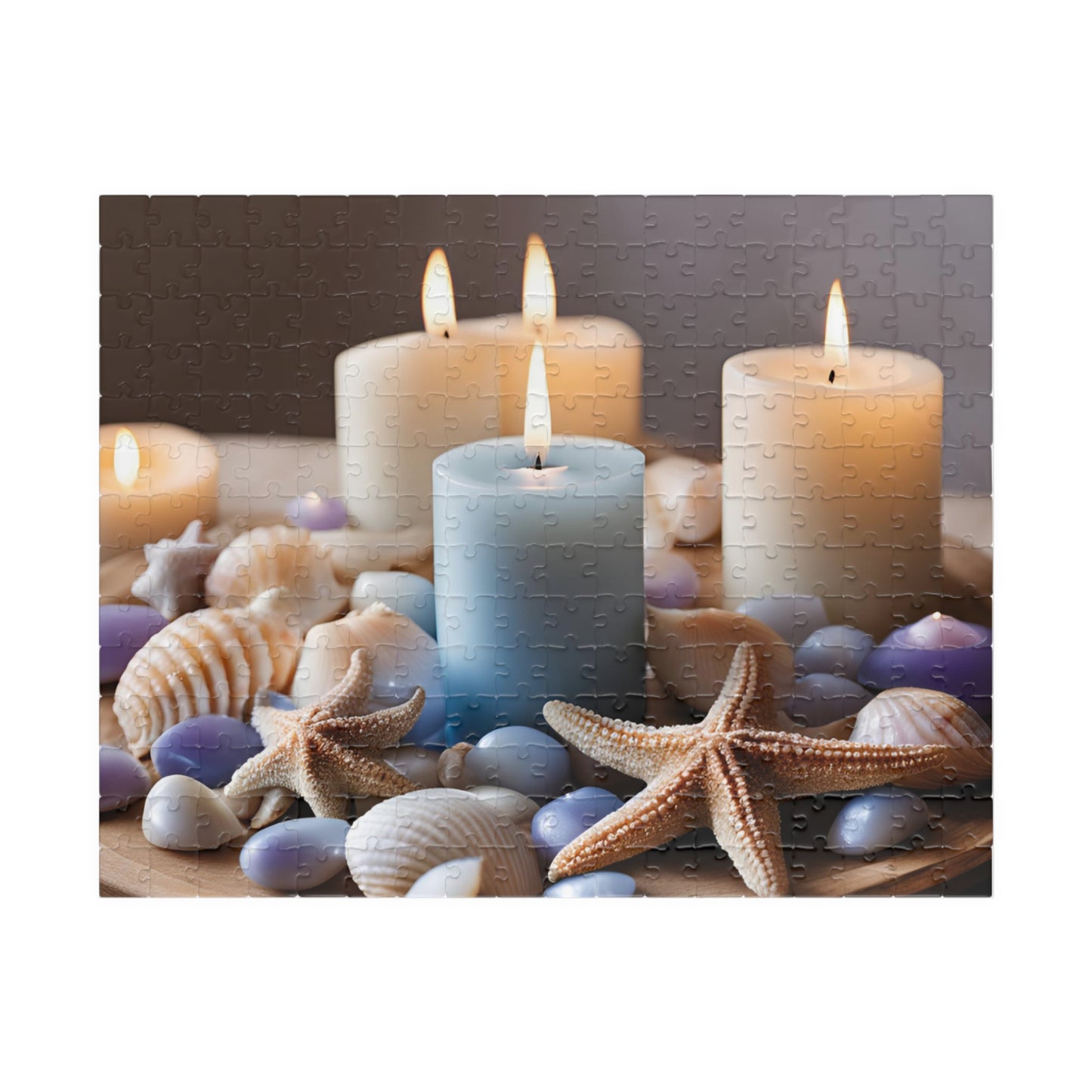 Coastal Charm: Seashell & Candle Serenity Puzzle (110, 252, 520, 1014-piece)