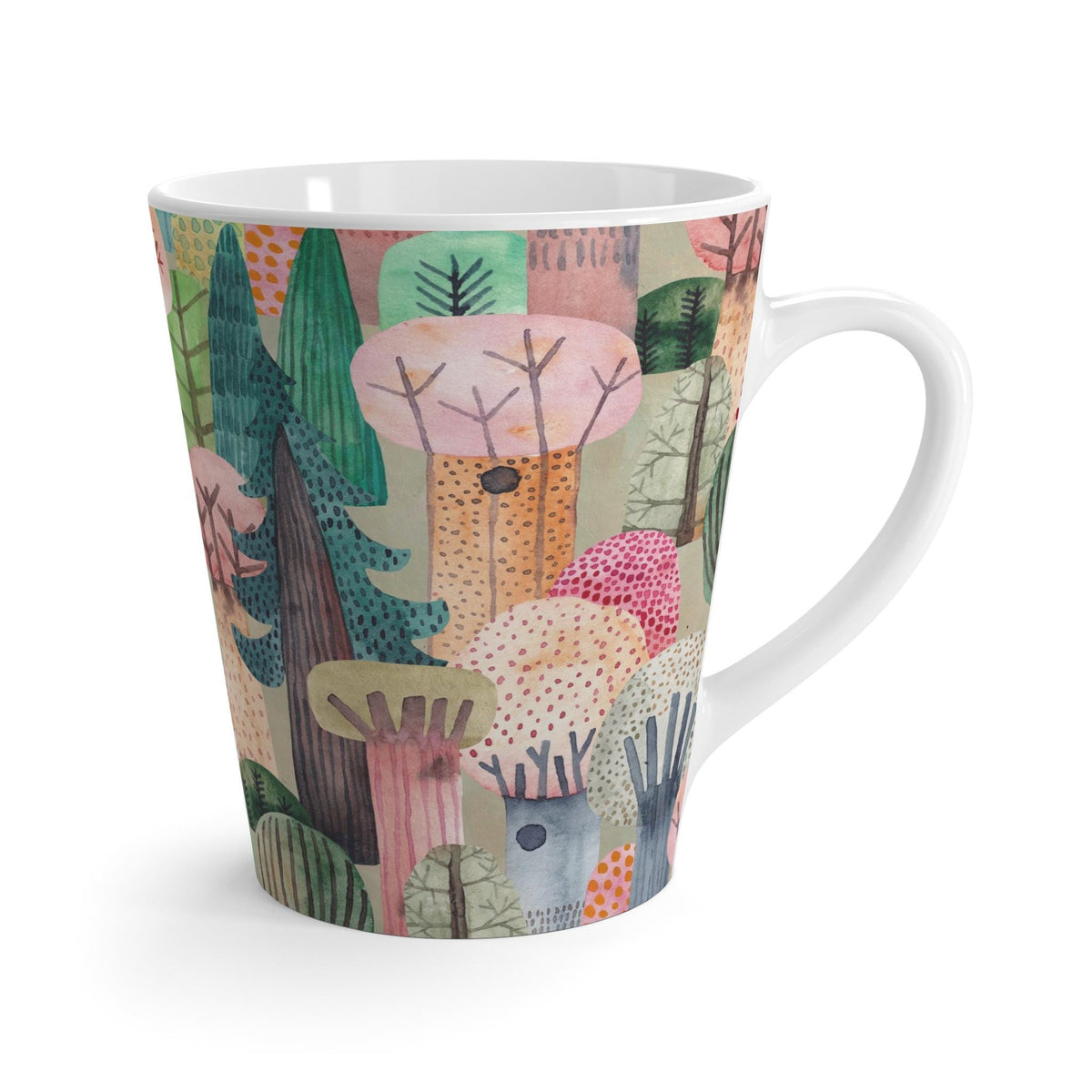 Whimsical Forest Fox Latte Mug , Cozy Coffee Cup, Nature-Inspired Drinkware, Gift for Nature Lovers, Gift for Tea and Coffee Lovers