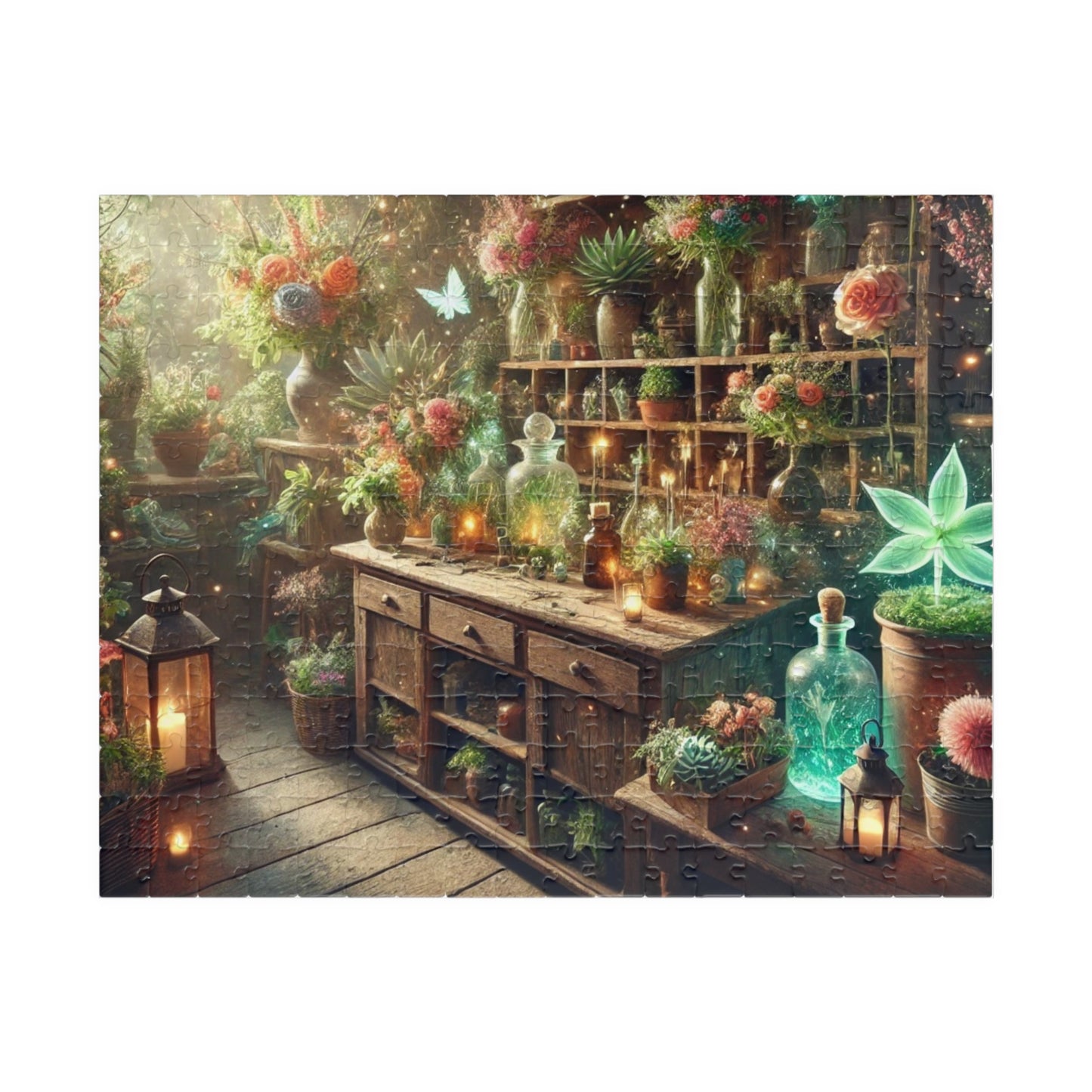 The Magical Flower Shop Puzzle (110, 252, 520, 1014-piece), Magical flower puzzle for adults, gifts for her
