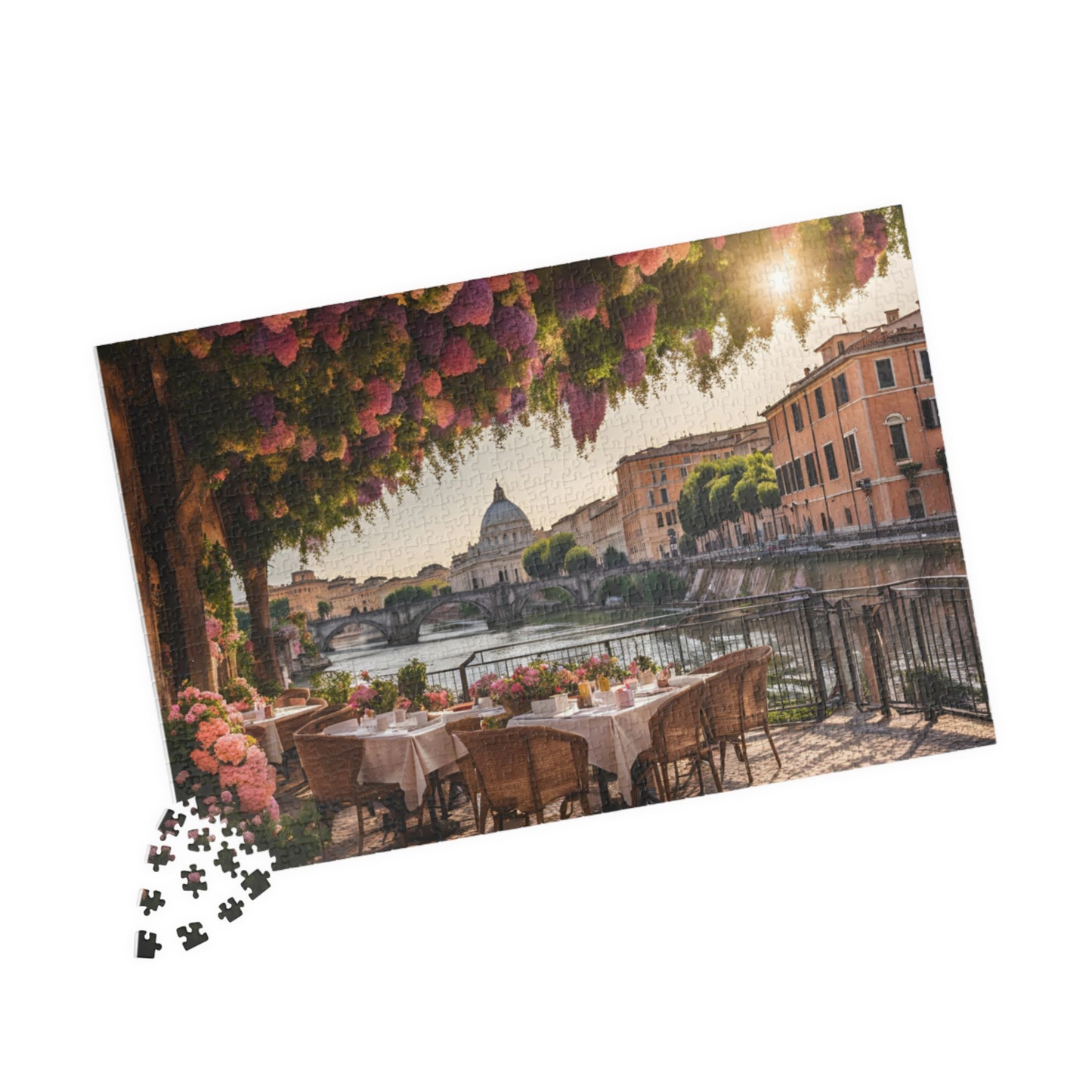 Charming Italian Restaurant Puzzle - 110, 252, 520, 1014-piece, Relaxing gift, Family fun, Perfect for puzzle lovers, Cozy