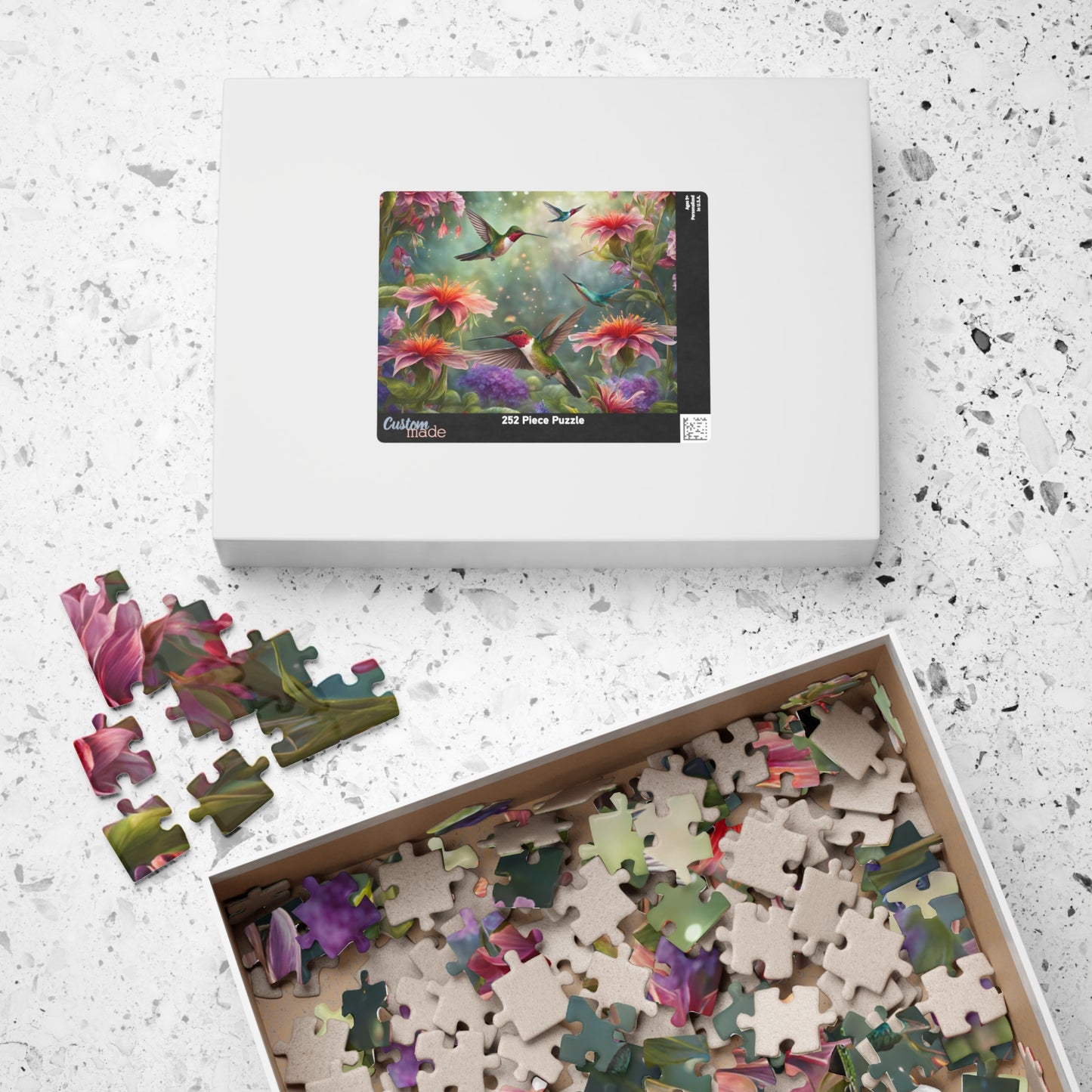 Nature's Harmony Puzzle - Colorful Hummingbirds & Flowers, 110-1014 pieces, Perfect for Family Time, Gifts, and Relaxation