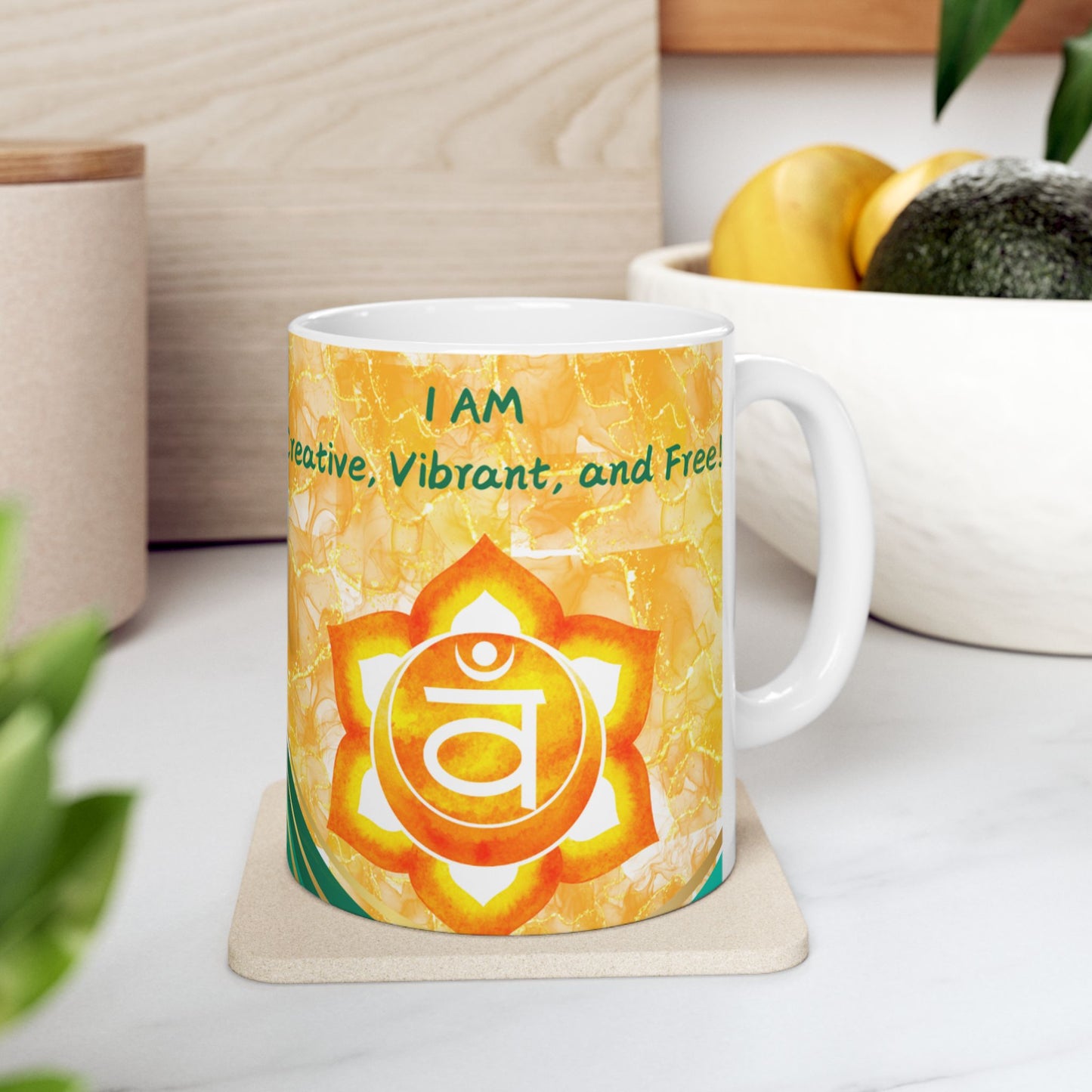 Sacral Chakra Mug, Ethereal Chakra Mug Collection, Creativity & Flow Coffee Mug,  11oz, 15oz, Spiritual Yoga Gift