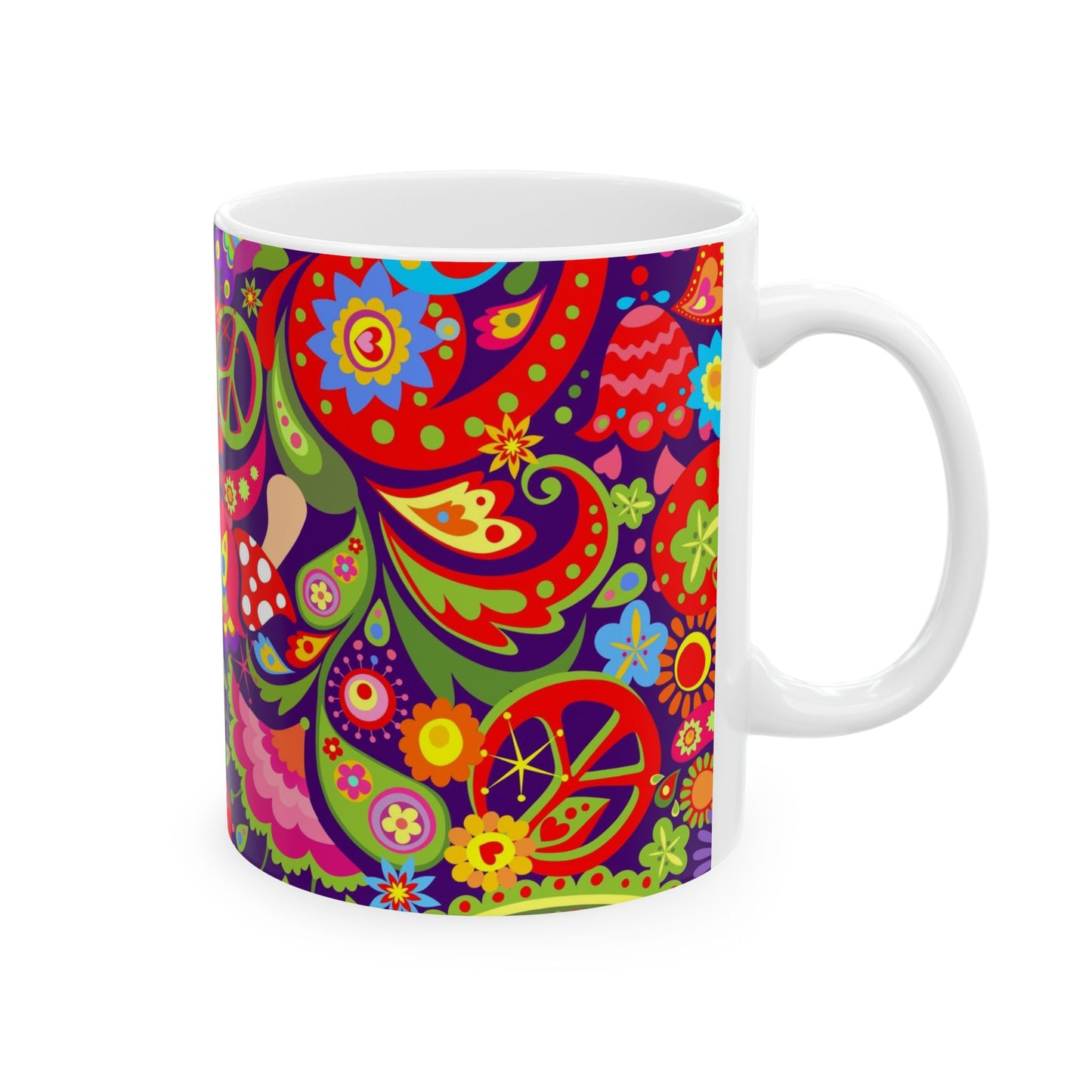 Colorful Peace-Themed Ceramic Mug