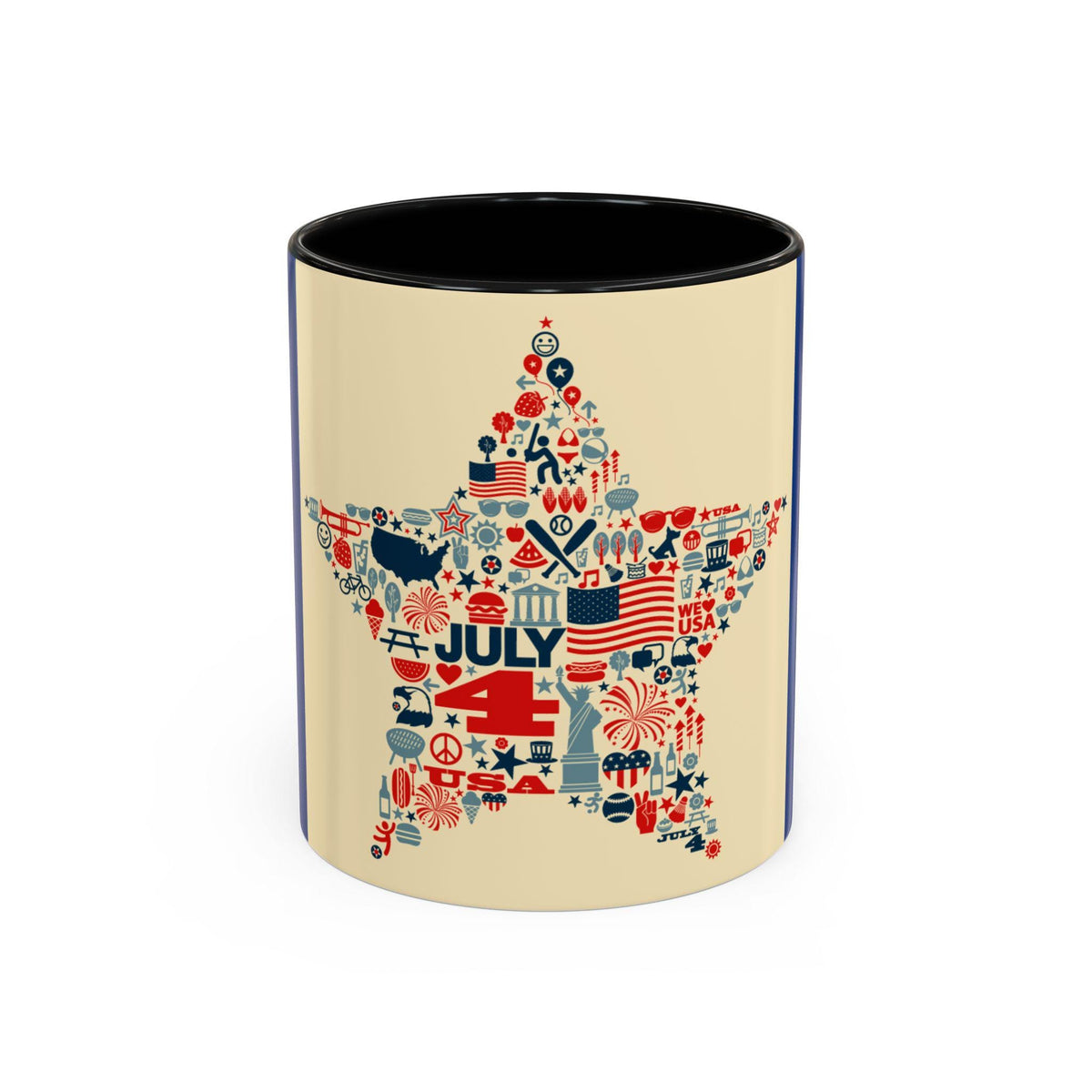 4th of July Accent Coffee Mug (11, 15oz)