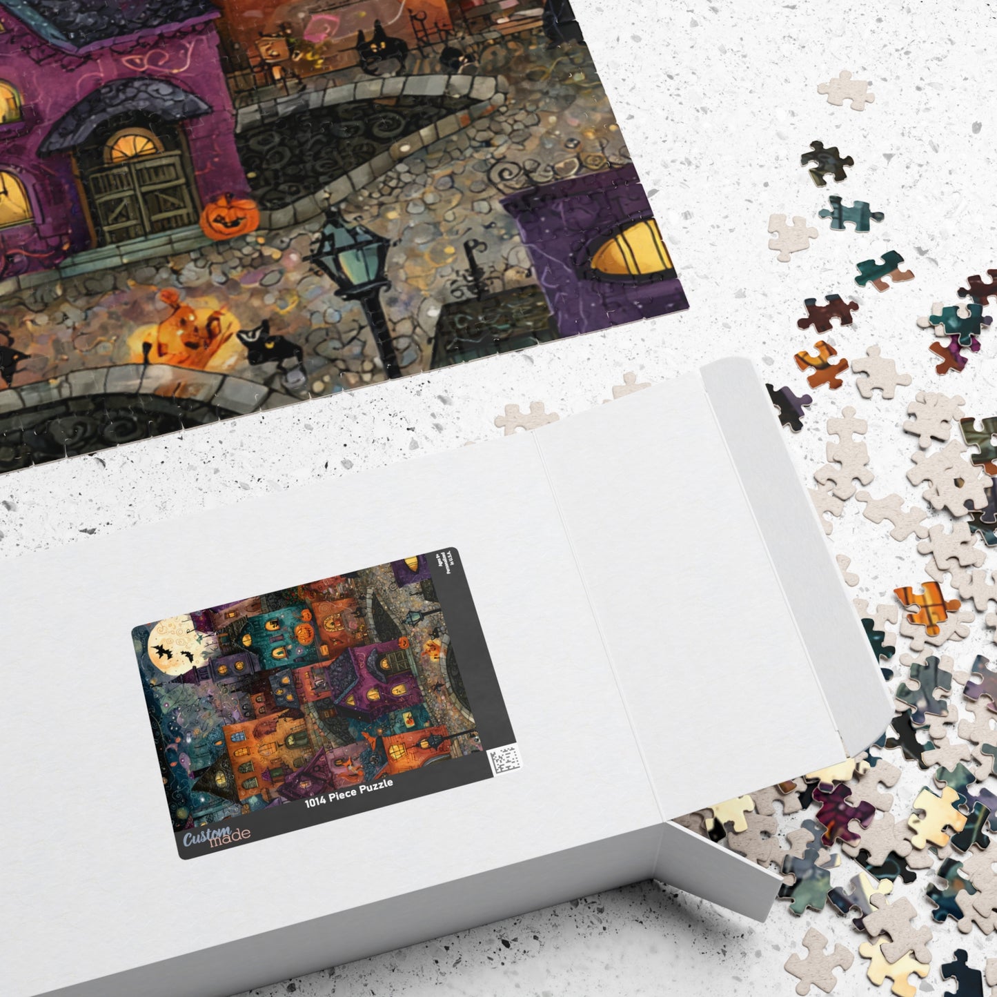 Spookington Village Puzzle Collection, Whimsical & Spooky Halloween Town Jigsaw for Family Fun, Spooky Atmosphere, Halloween Puzzle Gift