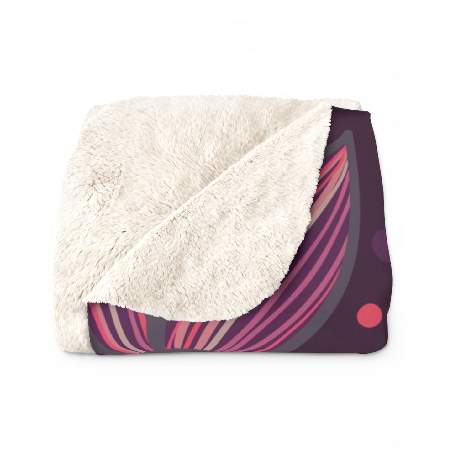 Floral Night Birds Sherpa Fleece Blanket — Cozy Purple Flower & Bird Throw