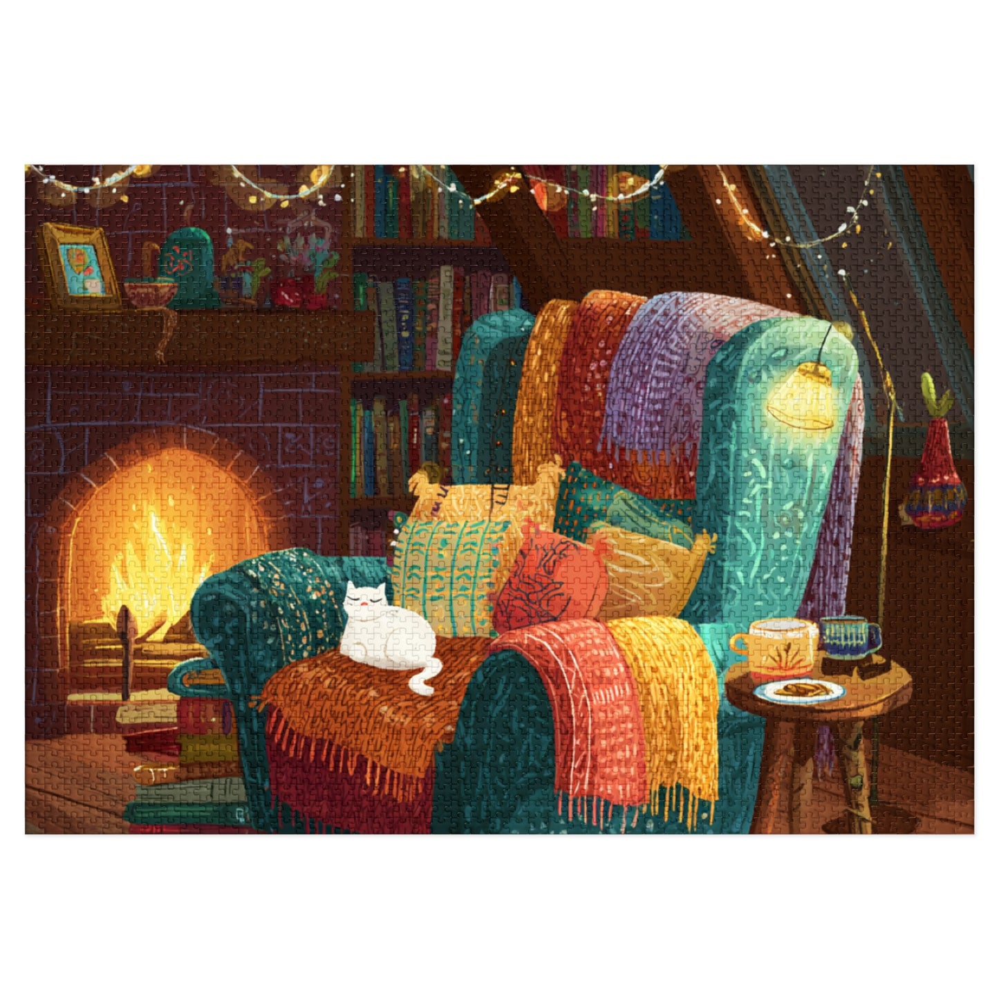 Cozy Cat Jigsaw Puzzle with Tin, Fun Family Activity, Cat Lovers Gift, Home Decor, Relaxing Indoor Game, Perfect for Holidays