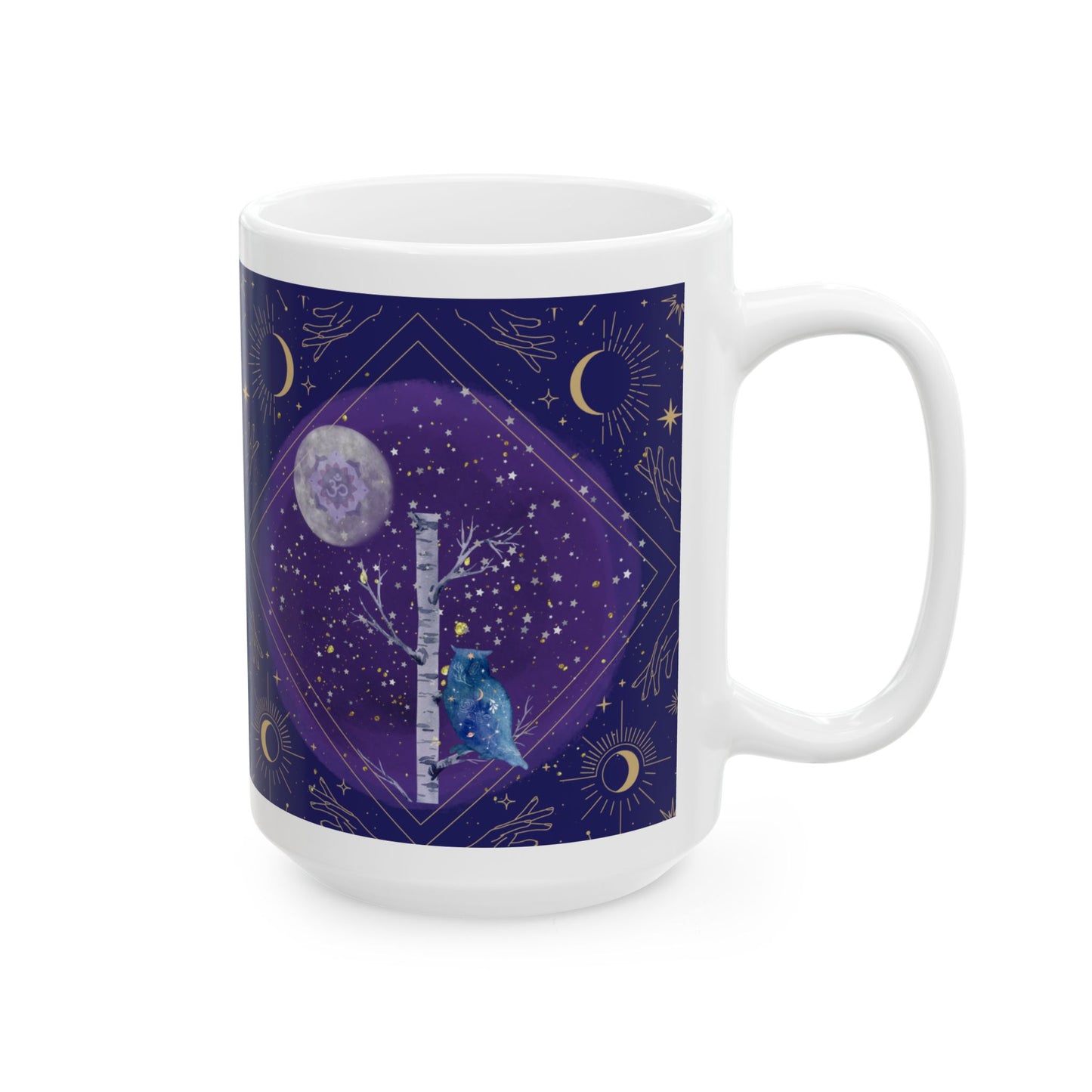 Third Eye Chakra Mug, Ethereal Chakra Collection, 6th Chakra, Intuition Mug, Spiritual Gift for Yoga & Meditation, 11oz, 15oz