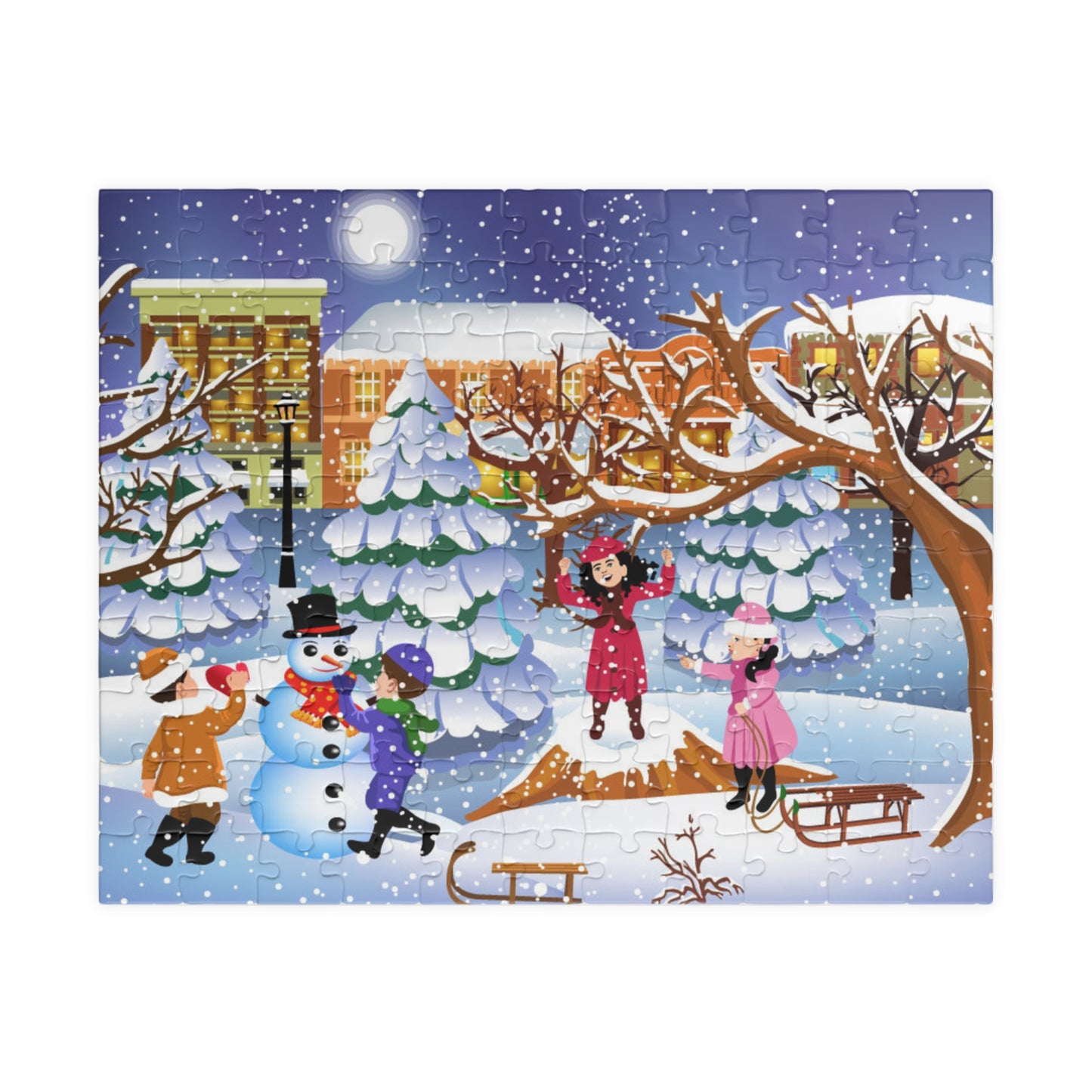 Winter Fun Kids Puzzle – Festive Snowy Activity, Holiday Gift, Indoor Family Fun | 110–1014 Pieces