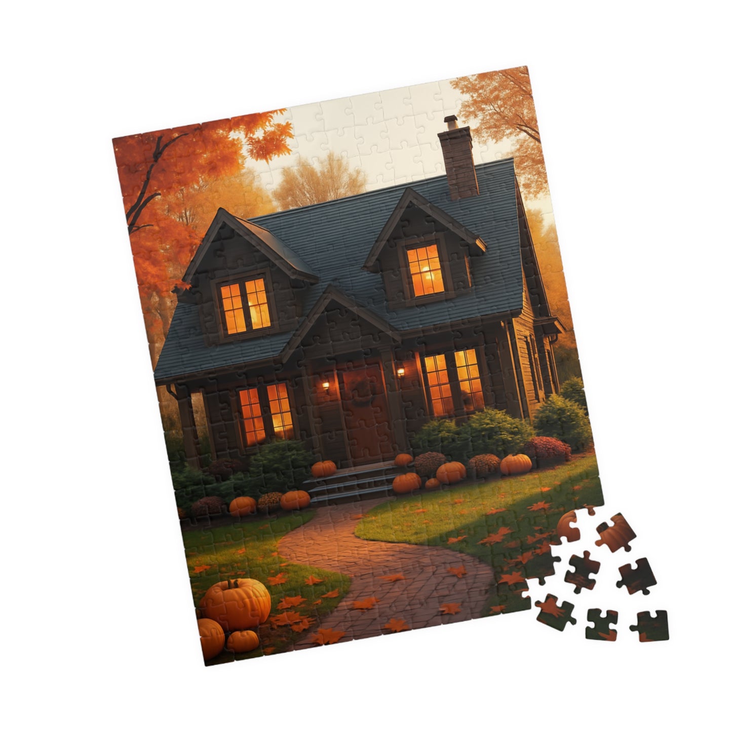 Autumn Cottage Jigsaw Puzzle – Cozy Pumpkin House 252/520/1014 pcs