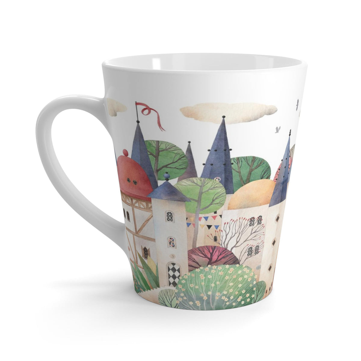 Whimsical Castle Latte Mug | Cozy Coffee Cup, Unique Gift for Tea Lovers, Home Decor, Birthday Present, Artwork Mug