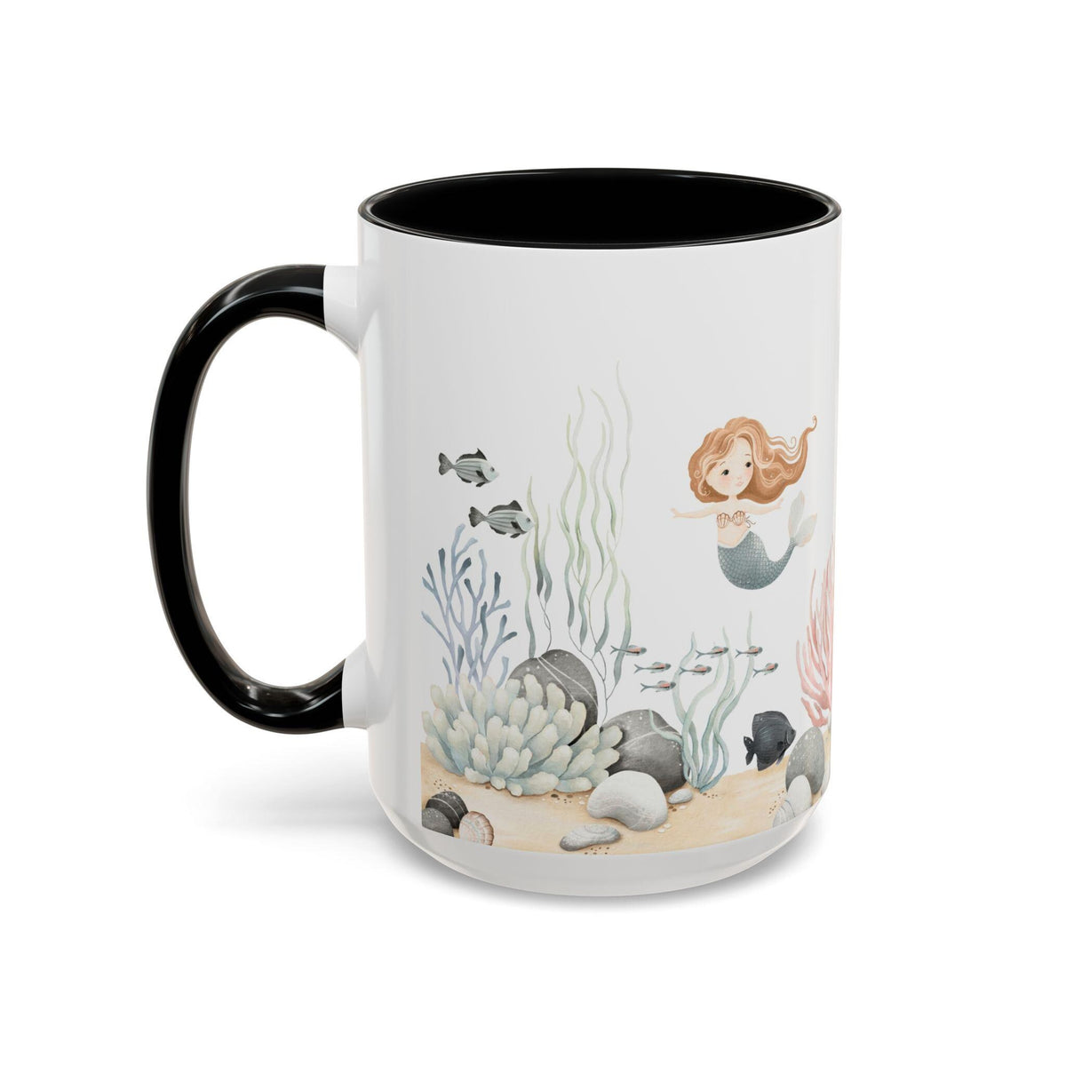 Mermaid-Themed Accent Coffee Mug, Ocean Decor, Underwater Fantasy Gift, Sea Creature Lover, Unique Kitchenware, Beach House Mug