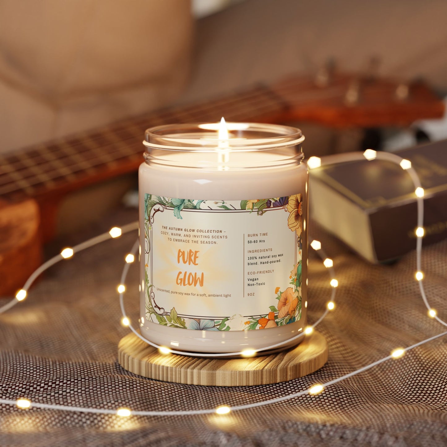 Orchard Kiss Autumn Glow Candle Collection | Cozy Fall Soy Candles | 9oz Jar | Apple Harvest, Cinnamon Vanilla, Clean Cotton | Jazz N’ Coffee Puzzles
