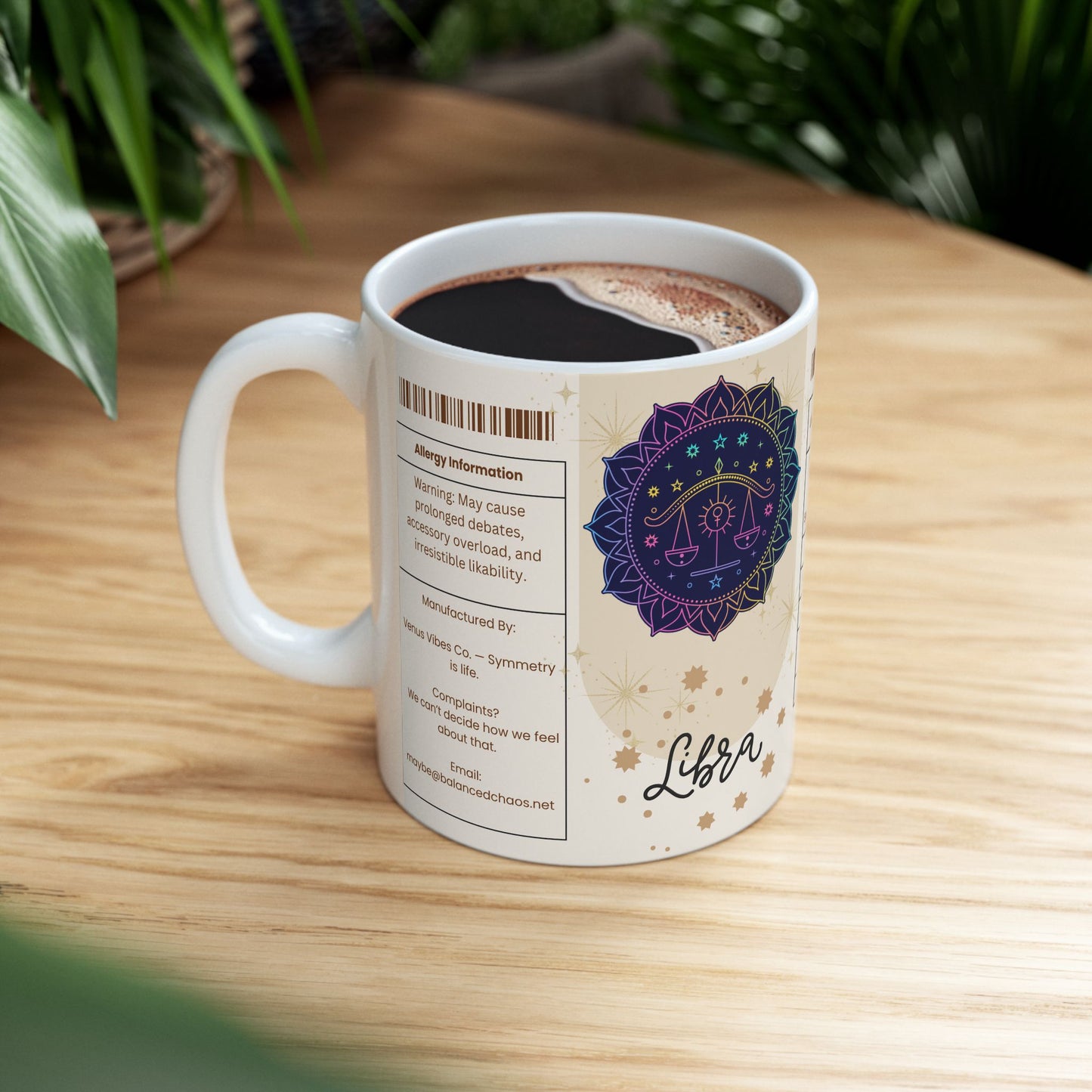 Libra Zodiac Ceramic Mug | Astrology Gift, Horoscope Mug, Spiritual Drinkware, Astrology Kitchen Decor, Personalized Birthday Gift