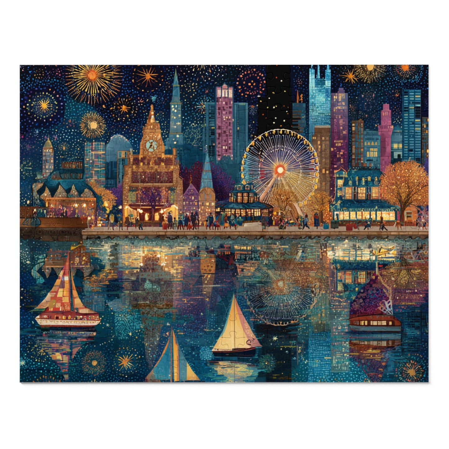 Seattle Skyline Puzzle – A Whimsical Jigsaw Puzzle with Tin