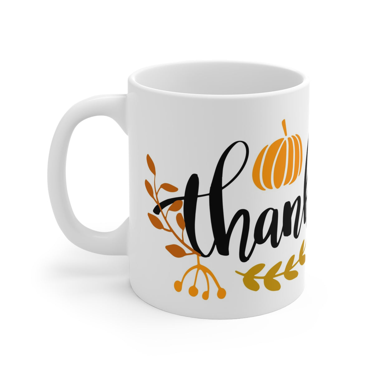 Happy Thanksgiving Ceramic Mug, Seasonal Coffee Cup, Fall Decor, Holiday Gift, Autumn Mug