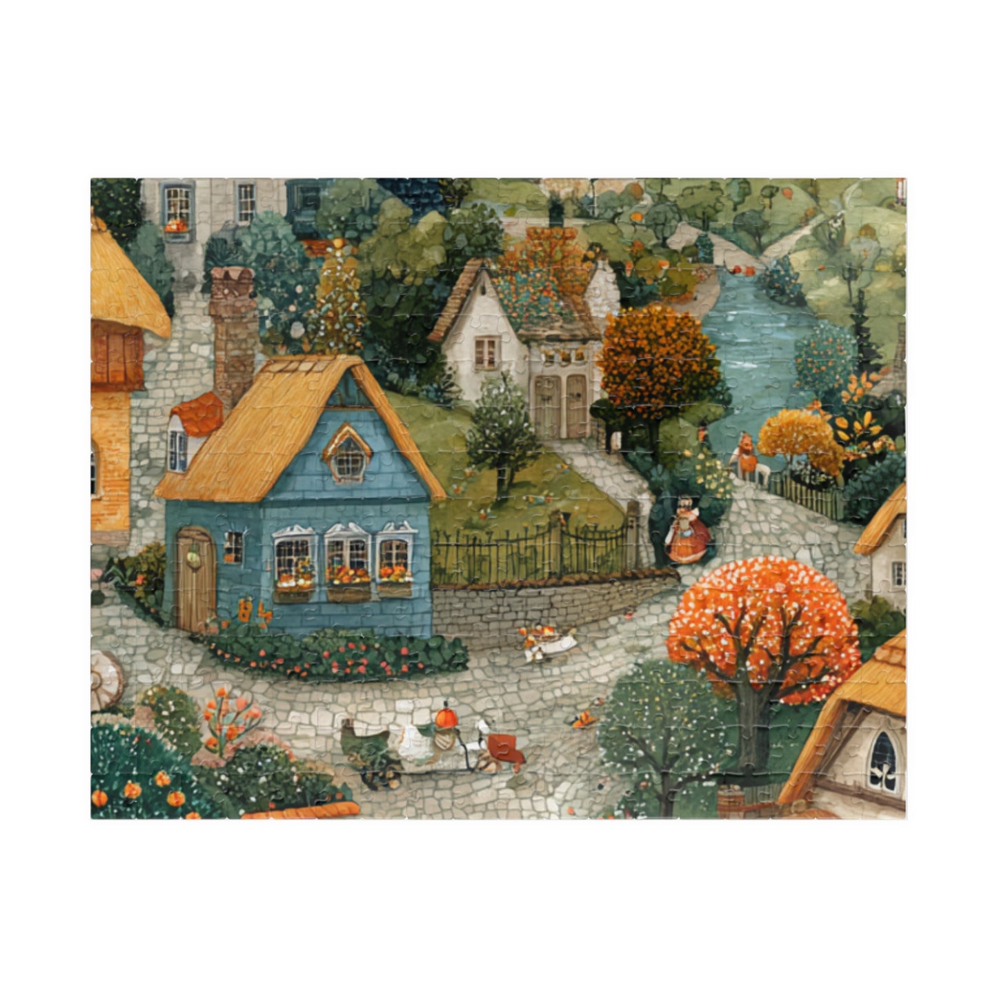 Cozy Village Countryside Jigsaw Puzzle — Autumn Scenic 110/252/520/1014 pc