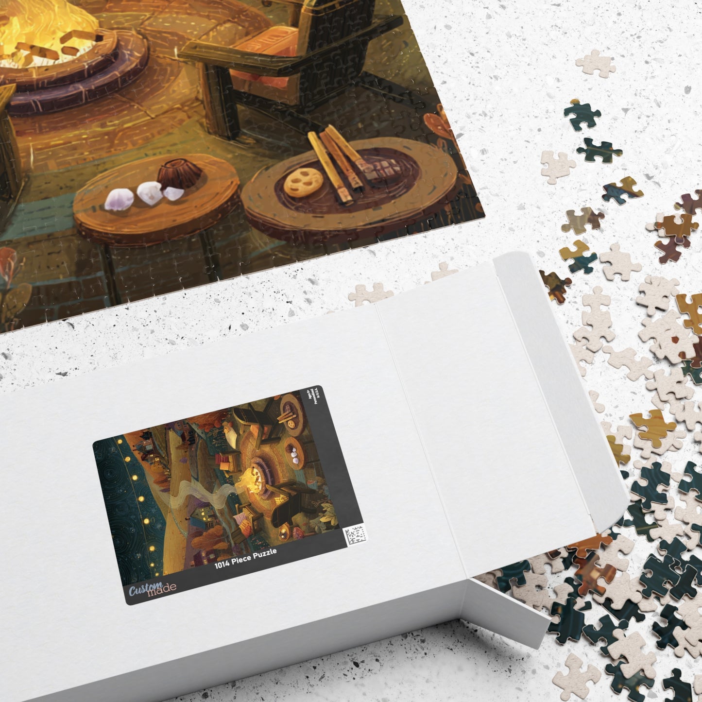 Cozy Countryside Evening Puzzle – Rustic Campfire Scene, Perfect Gift for Puzzle Lovers